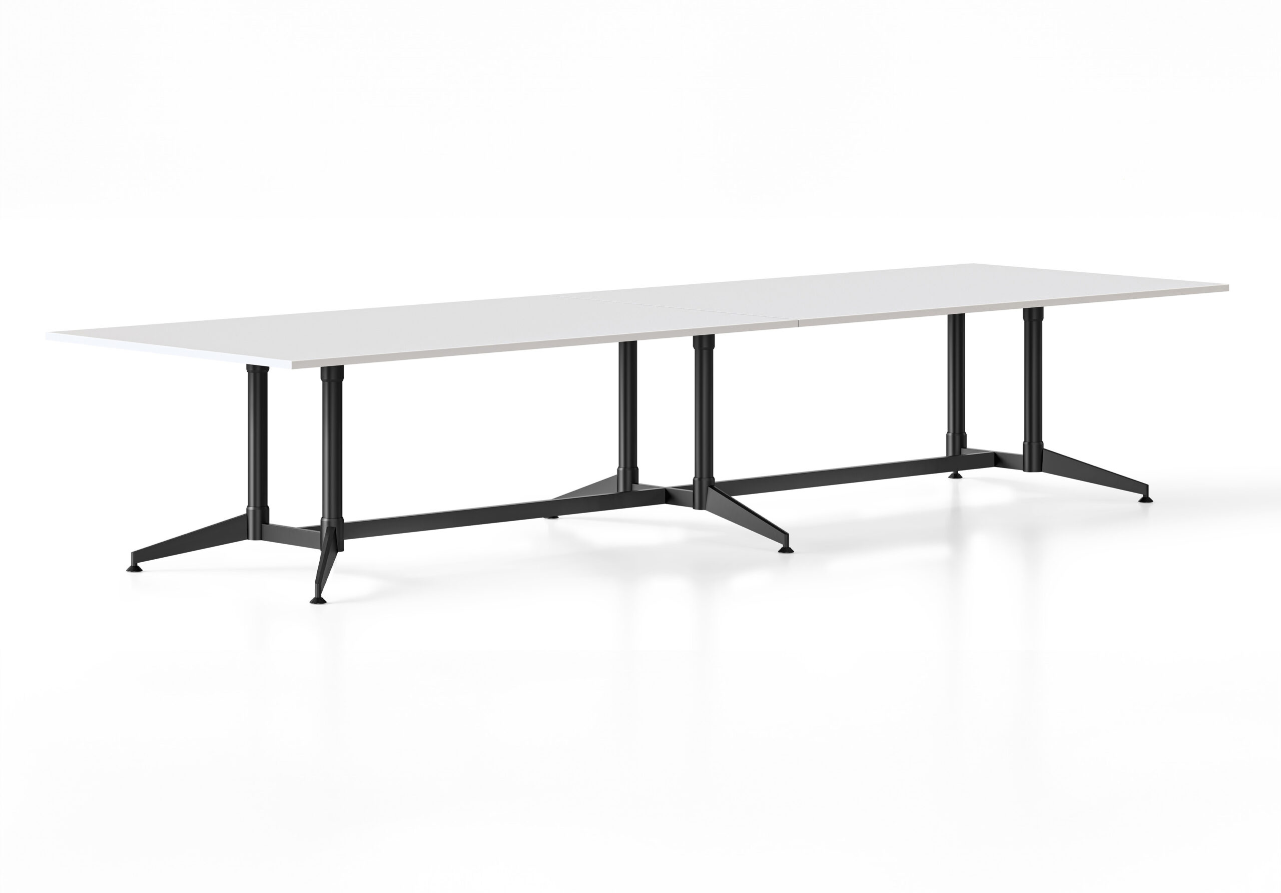 Rapidline Typhoon Meeting & Boardroom Table – 3200mm x 1200mm, Natural White Top, Black Frame