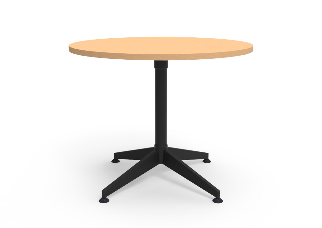 Rapidline Typhoon Round Meeting Table – 900mm Beech Top, Black Powder Coat 4-Star Base