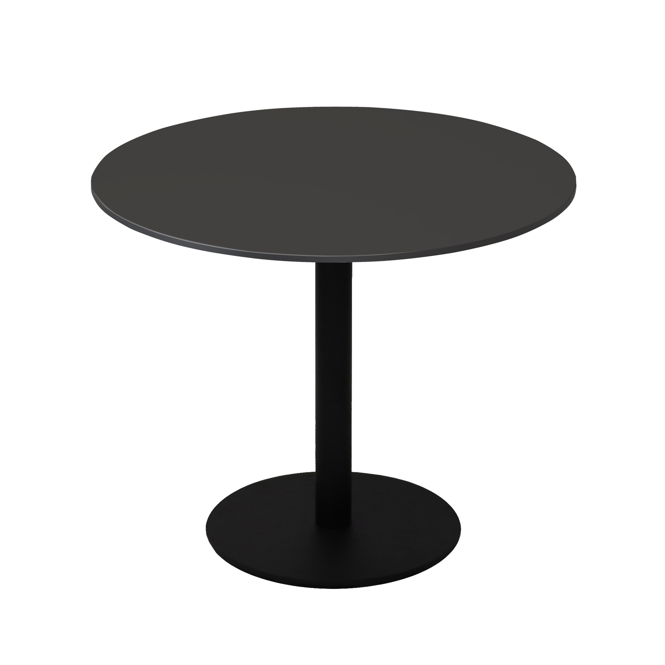 Rapidline Estilo Round Table – 1200mm Black Top, Black Powder-Coated Base