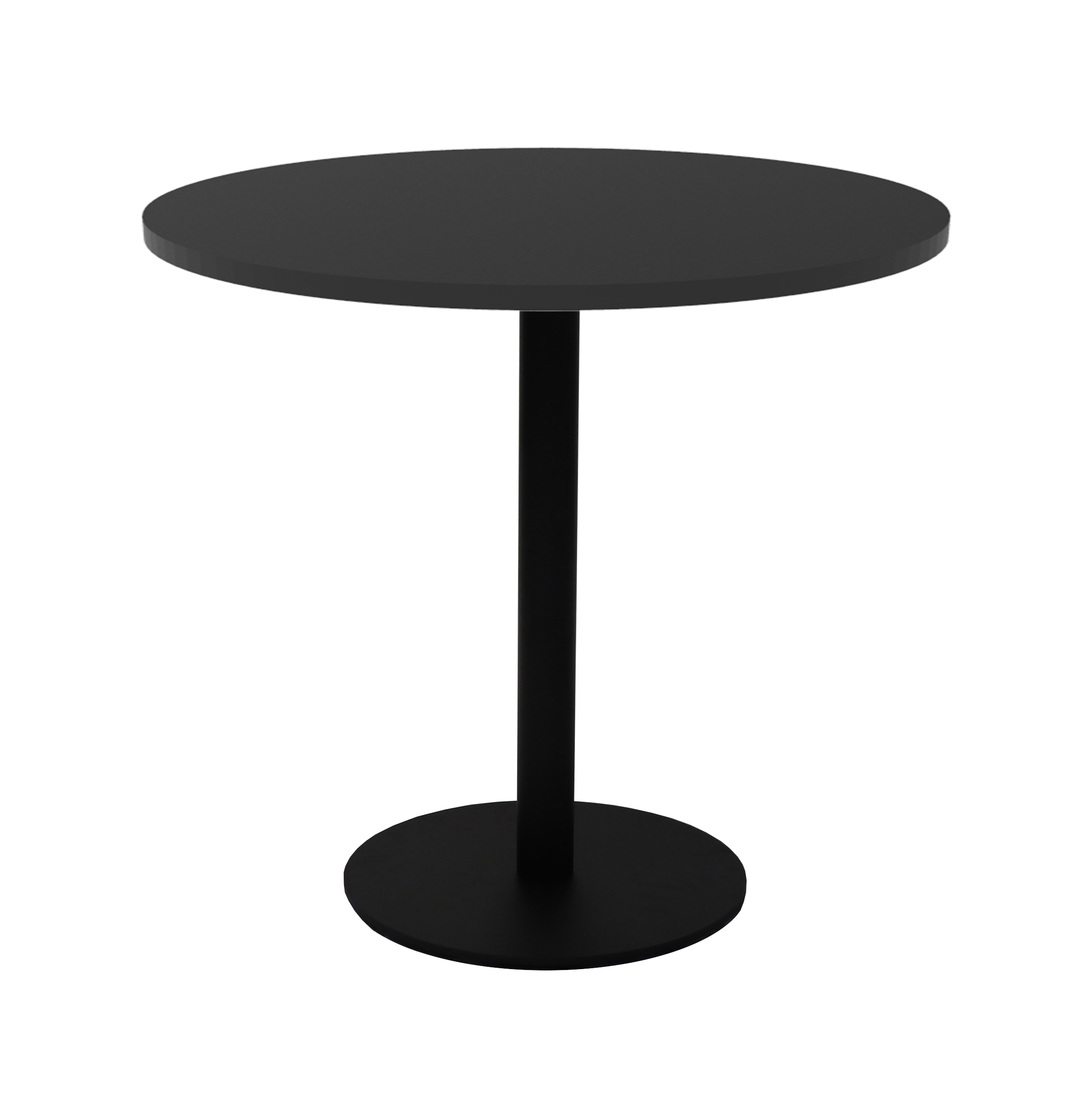 Rapidline Estilo Round Table – 900mm Black Top, Black P/C Base