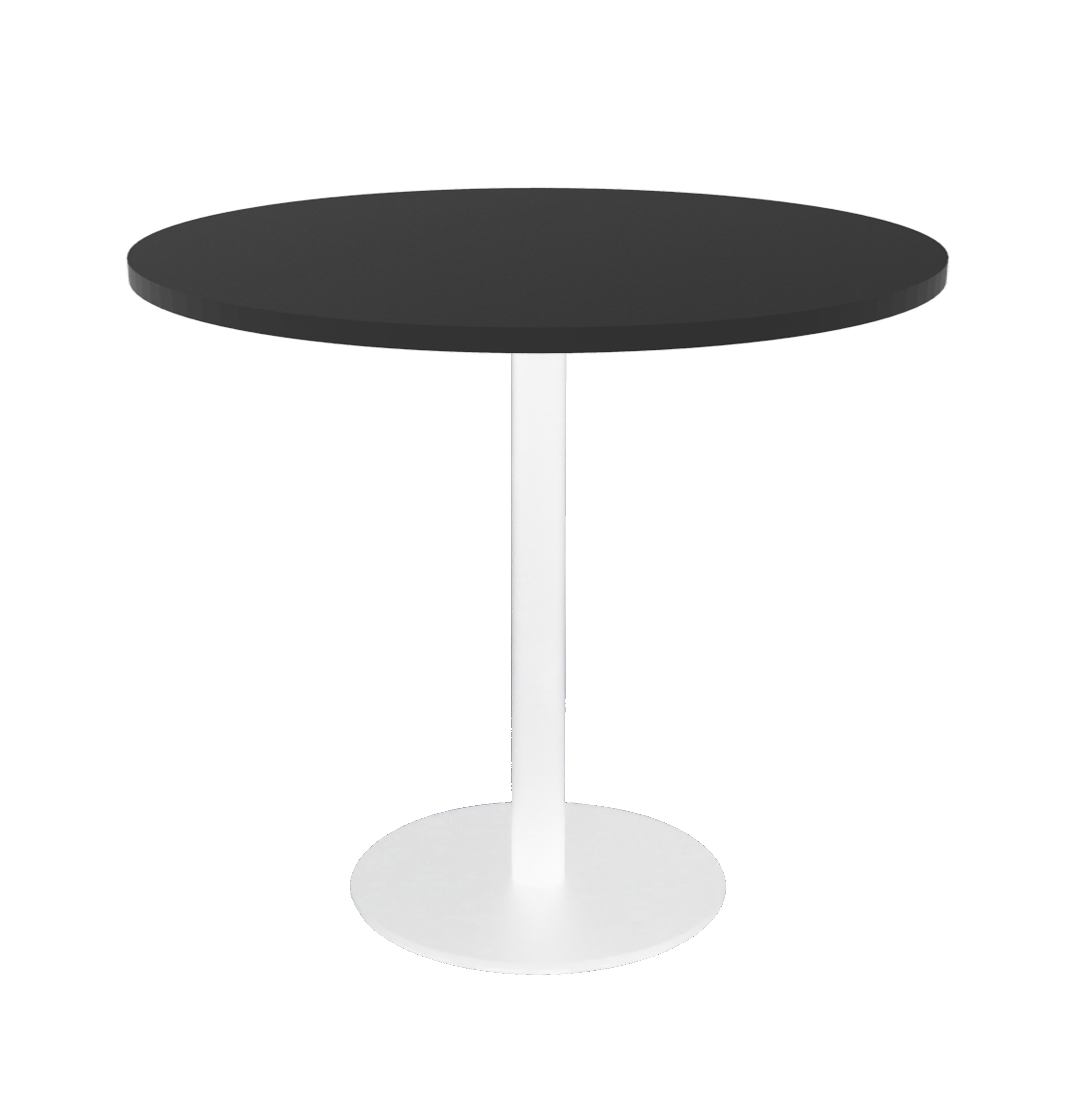 Rapidline Estilo Round Table – Black Top, White Powder-Coated Base, 900mm Diameter