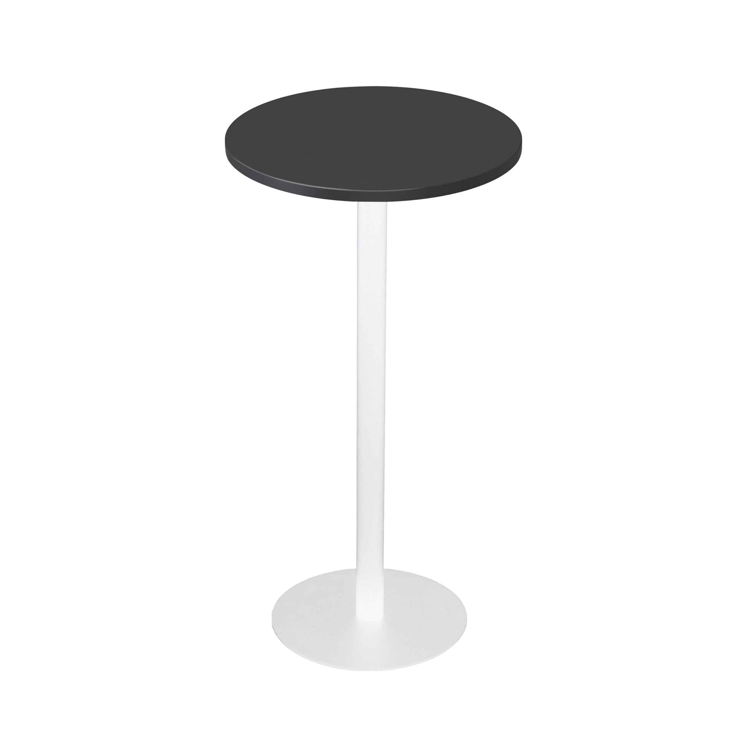 RAPIDLINE Estilo Round Dry Bar Table – Black Top, White Base, 600mm Dia