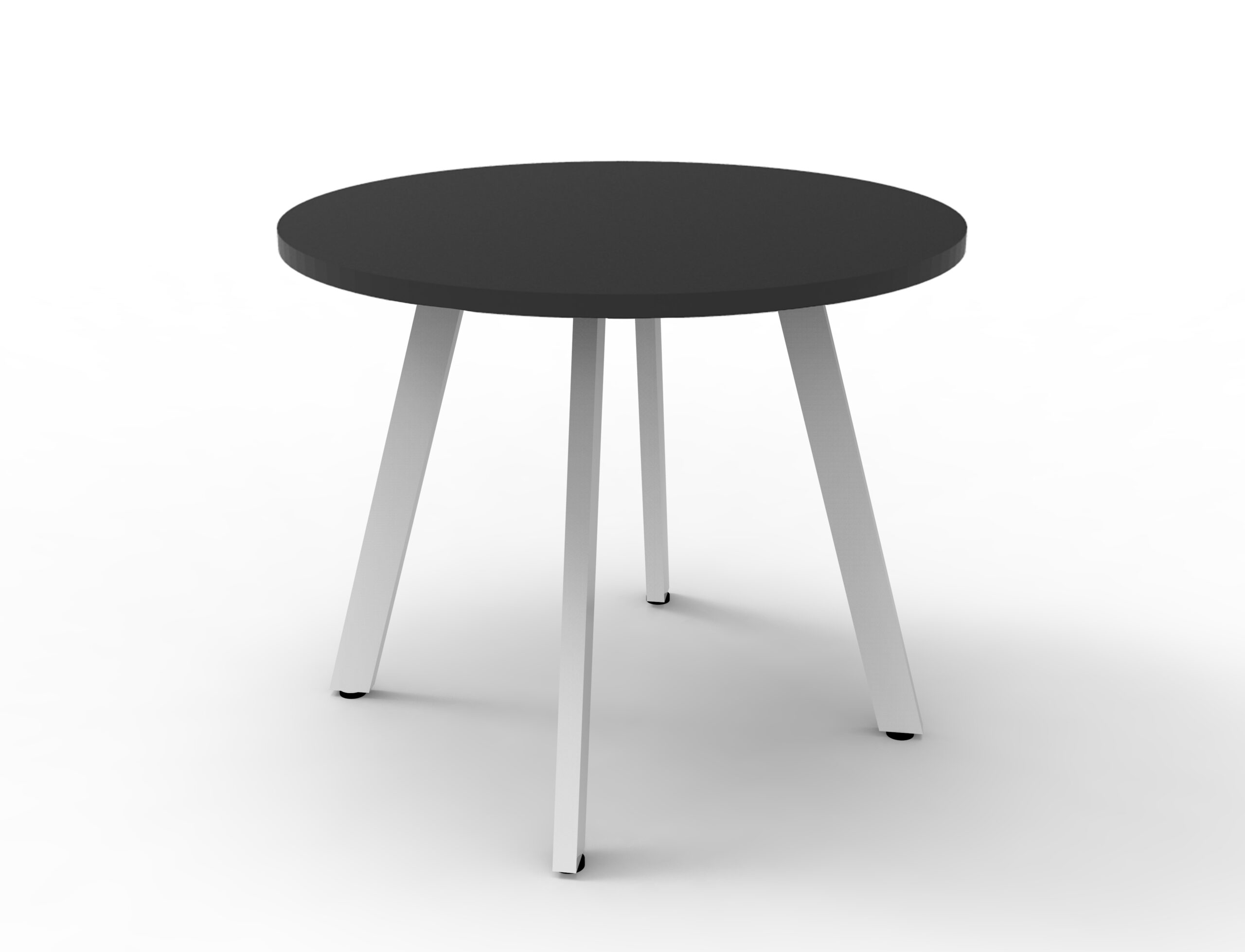 Rapidline Eternity Round Meeting Table – 900mm Dia, Black Top, White Base