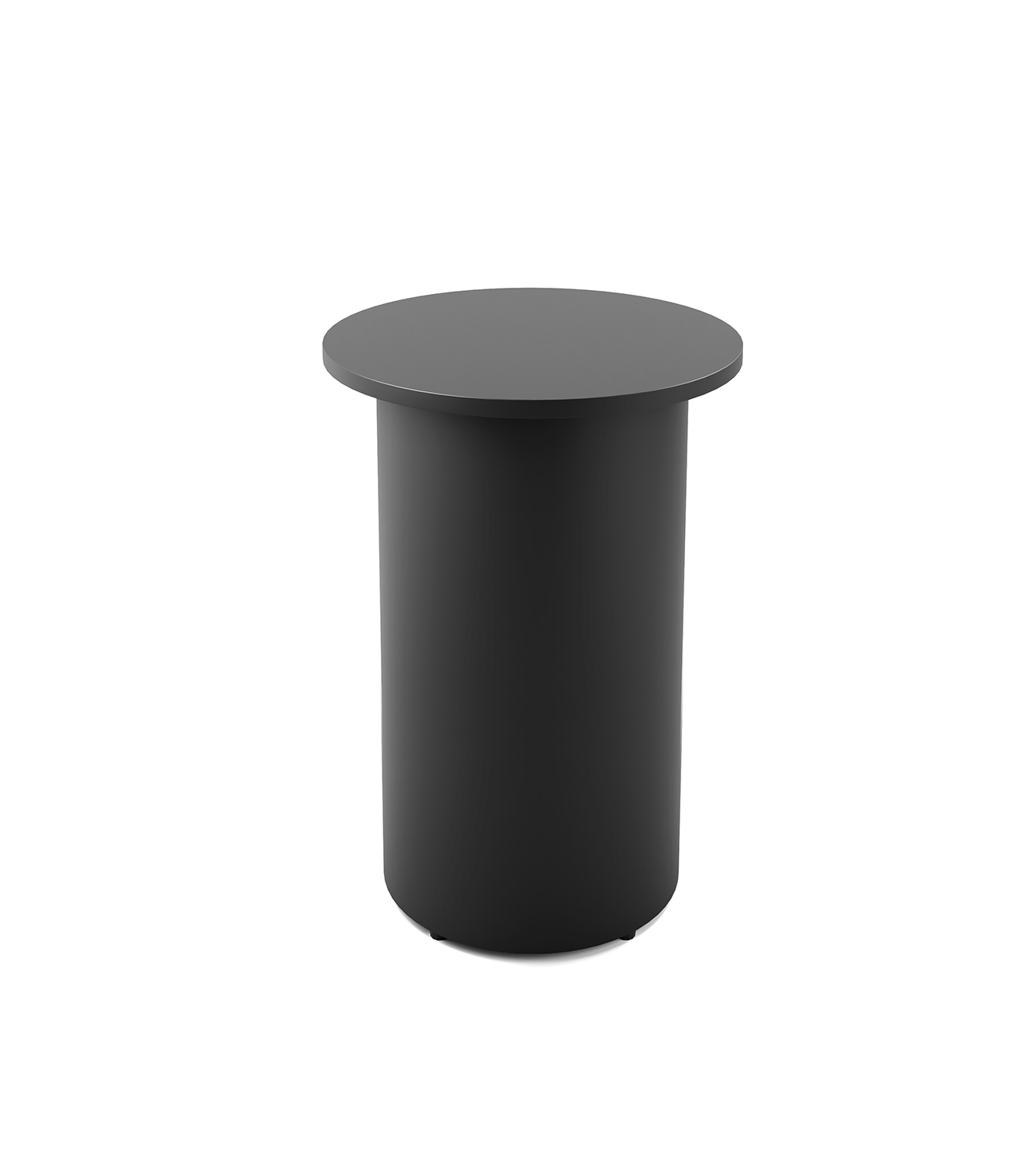 Rapidline Drum Base High Bar Table – 600mm Black Top, Black Powdercoated Base