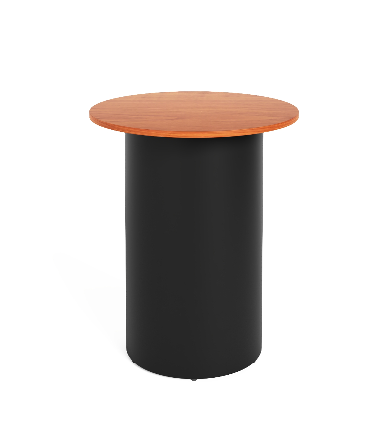 Rapidline Drum Base High Bar Table | 900mm Dia x 1050mm H | Cherry Top / Black Powdercoat Base