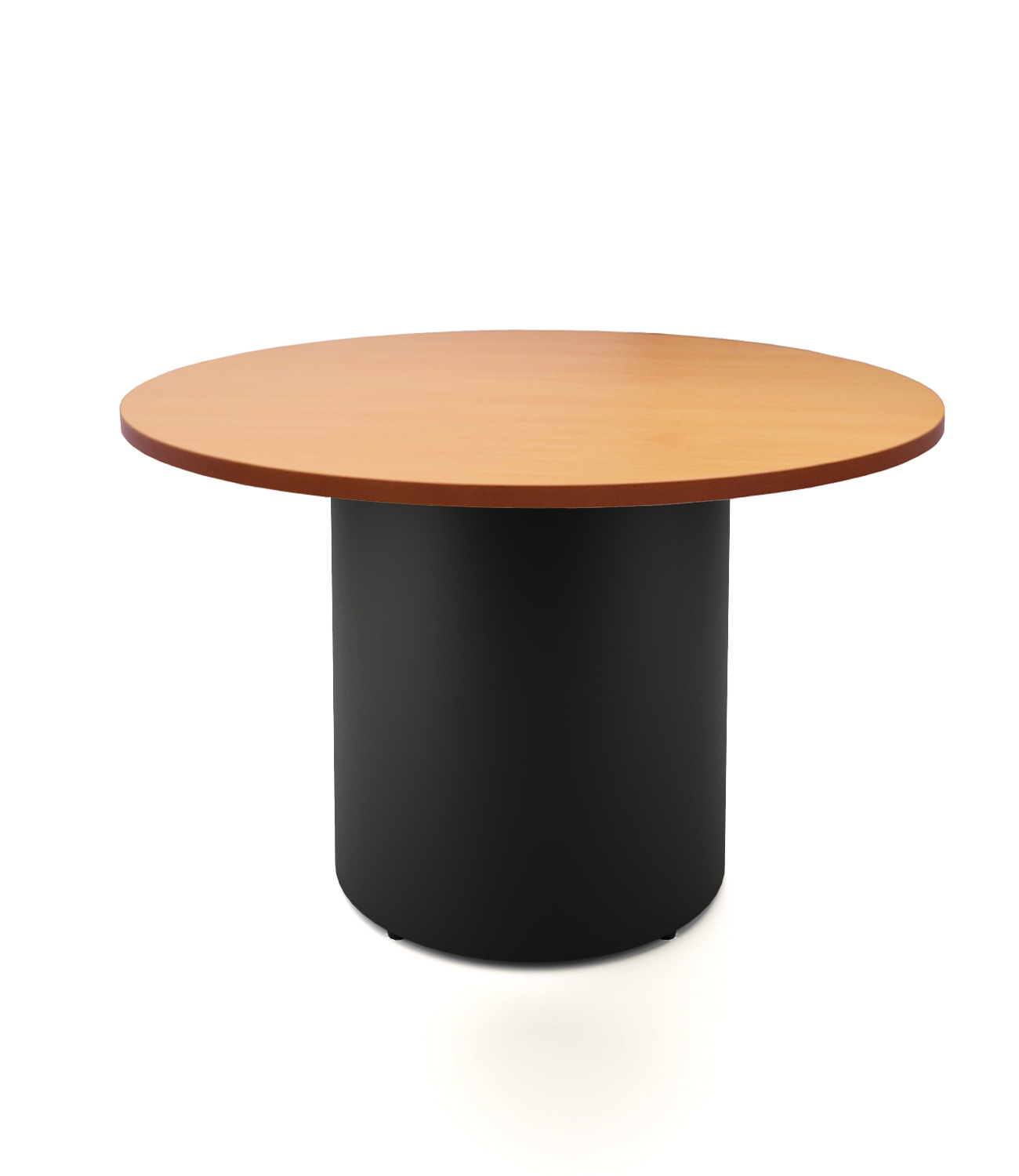 Rapidline Drum Base Round Table | 1200mm Dia x 730mm H | Beech Top, Black Powdercoated Base