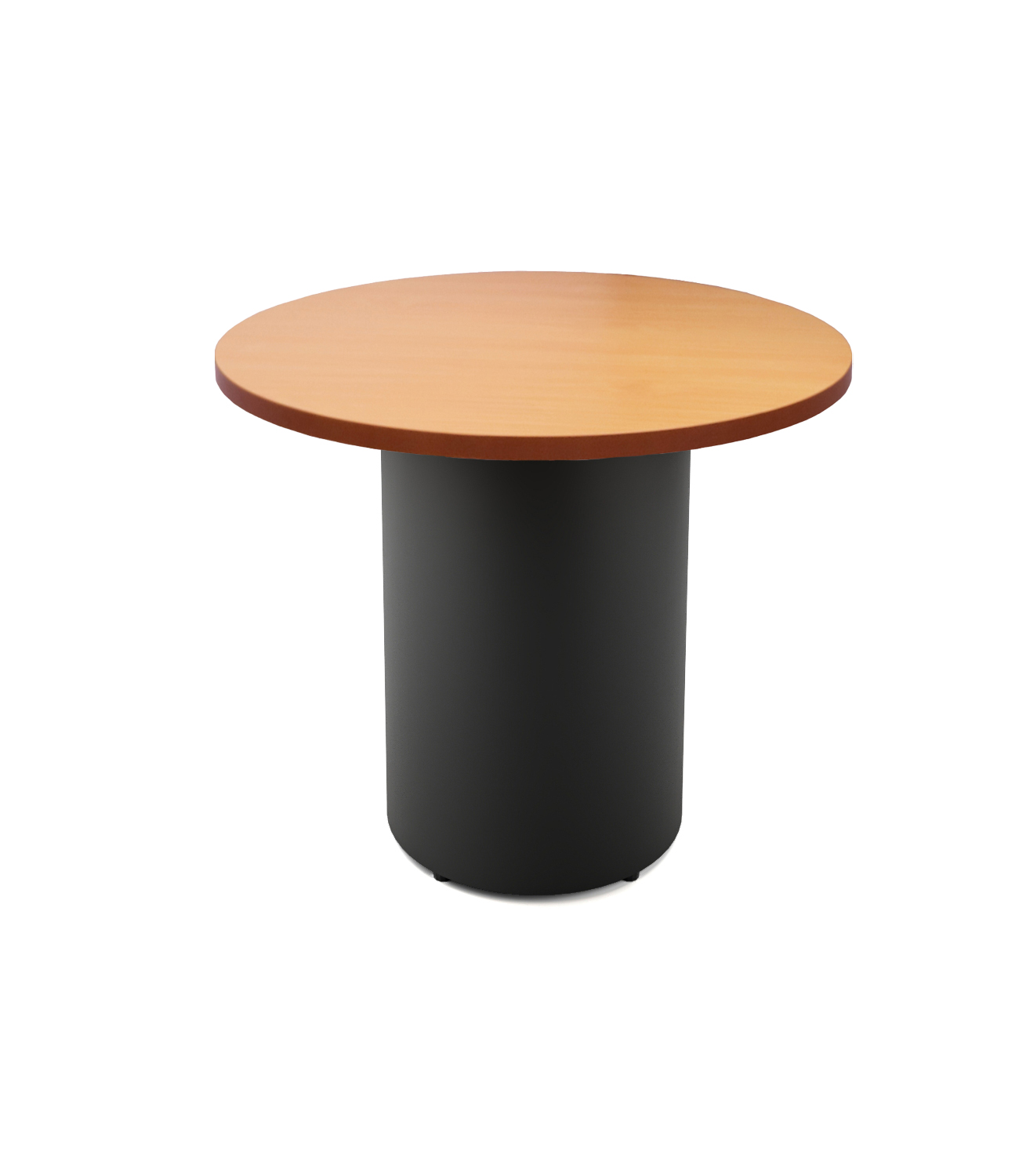 Rapidline Drum Base Round Table | 900mm Dia x 730mm H | Beech Top, Black Powdercoated Base