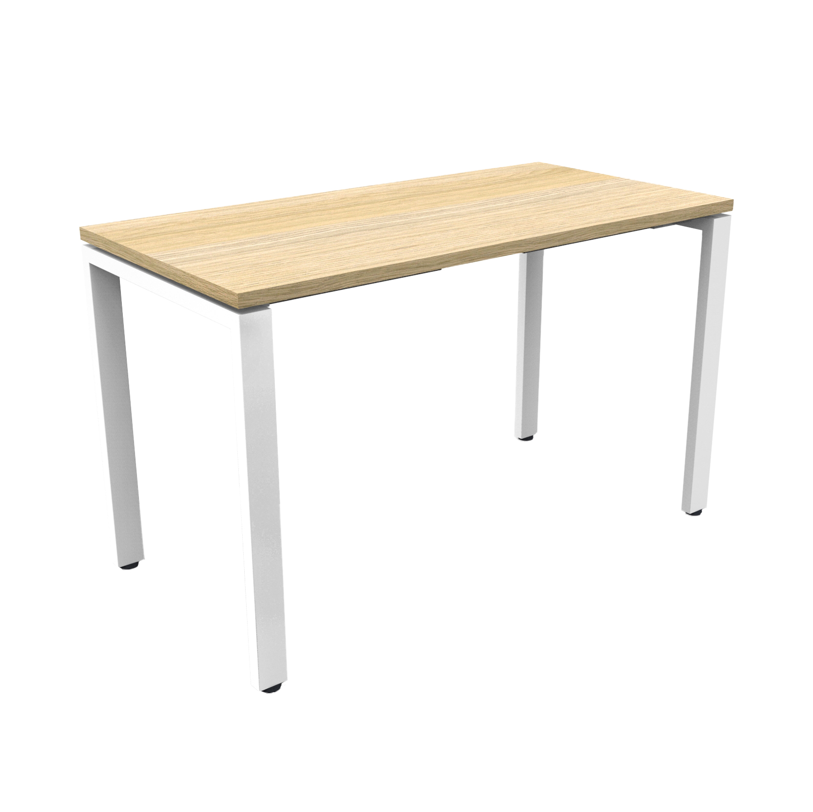 Rapidline Deluxe Profile Steel Frame Table – 1200 x 600mm, Natural Oak Top, White P/FC Underframe