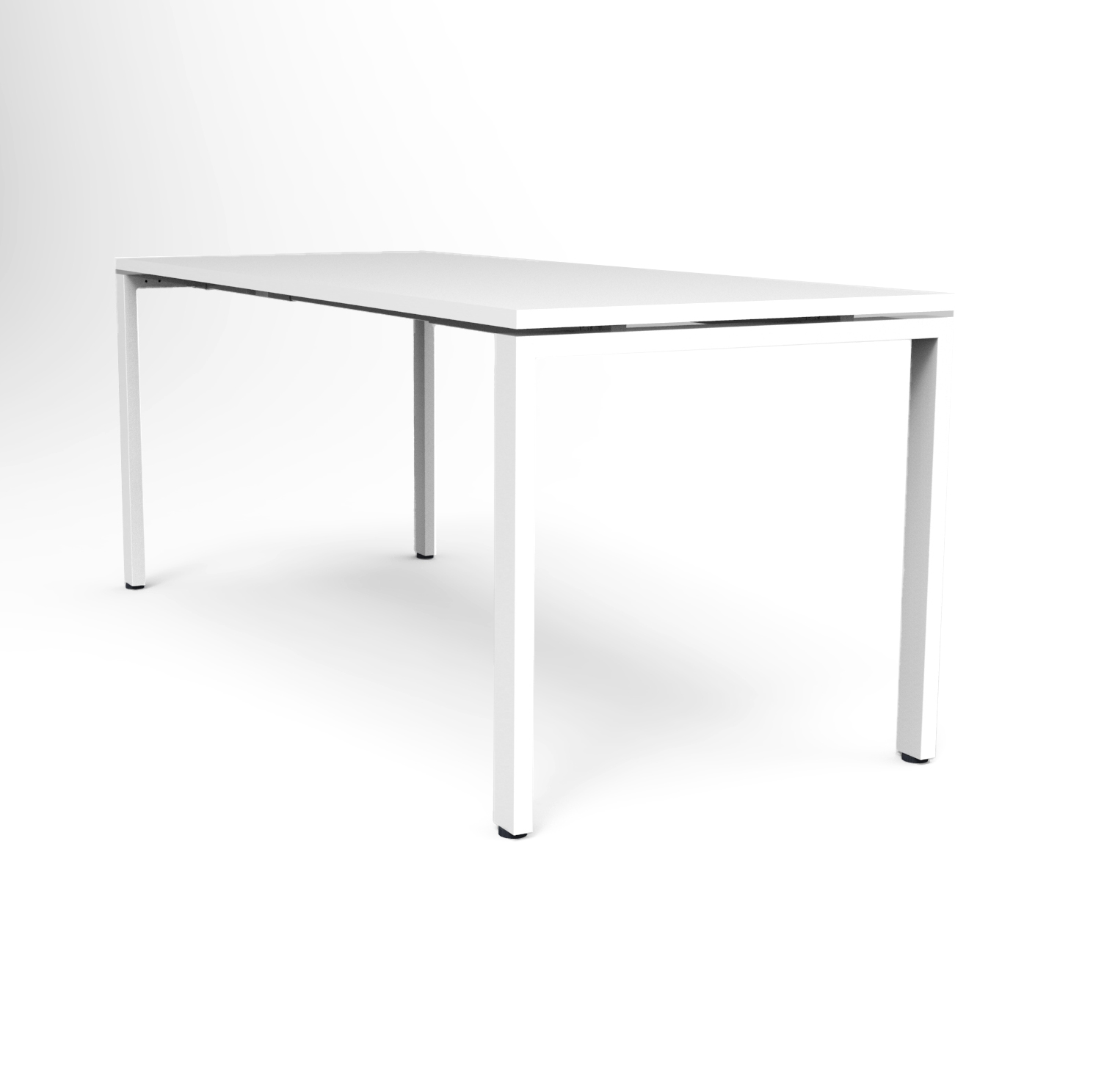 RAPIDLINE Deluxe Profile Steel Frame Table – 1500 × 750mm, Natural White Top, White Frame