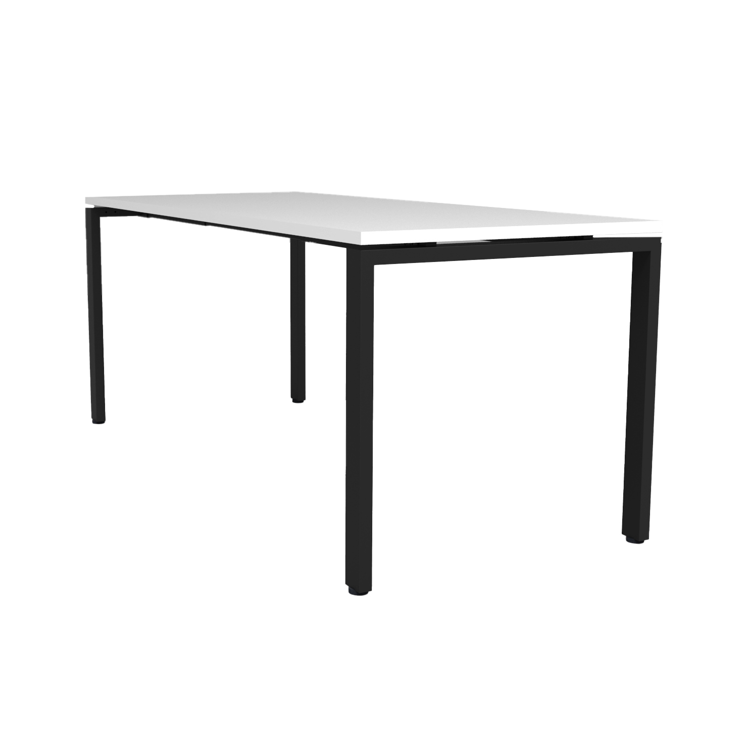 Rapidline Deluxe Profile Steel Frame Table – 1800mm x 750mm, Natural White Top, Black Powder-Coat Frame