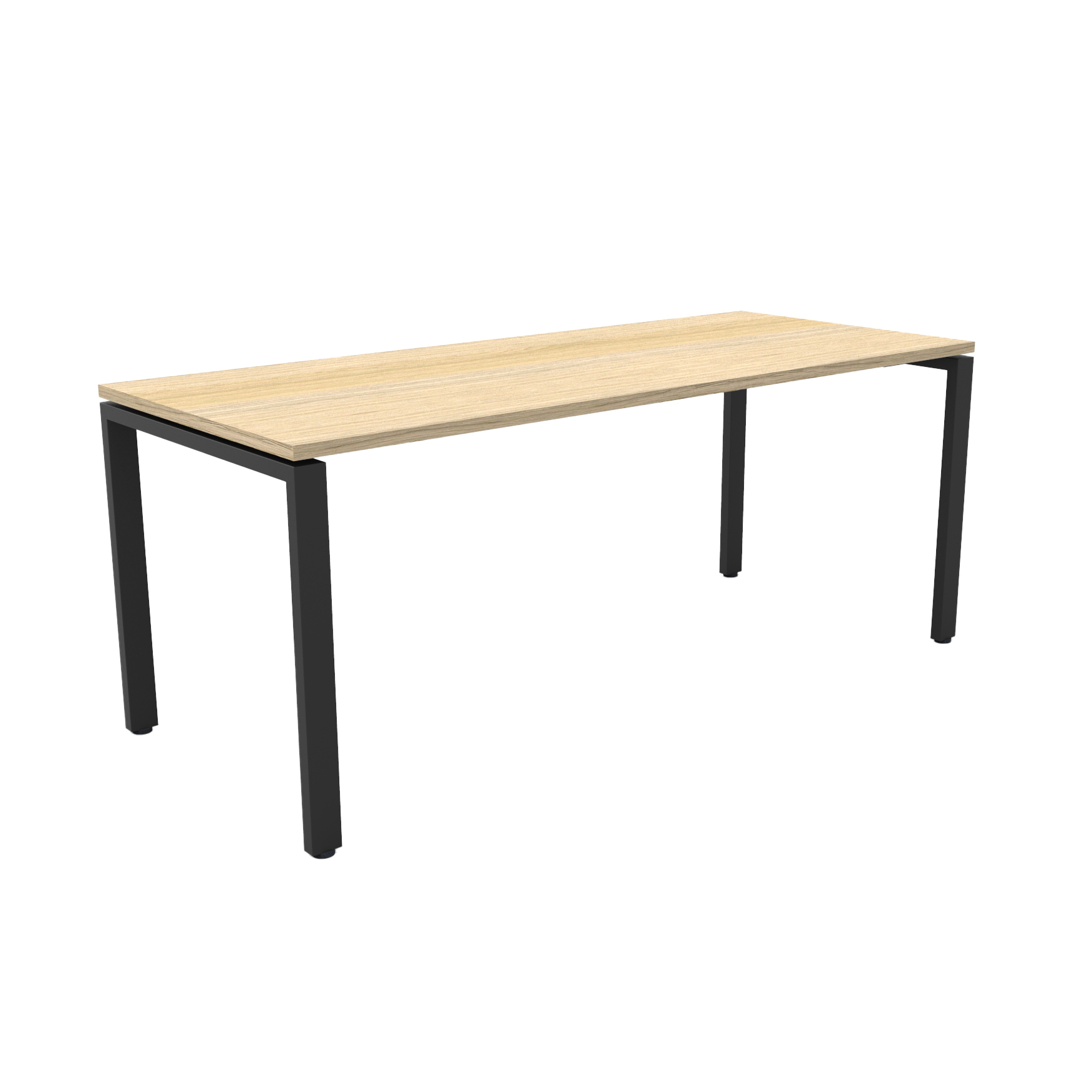 Rapidline Deluxe Profile Steel Frame Table – 2100mm x 750mm, Natural Oak Top, Black Powder-Coat Frame