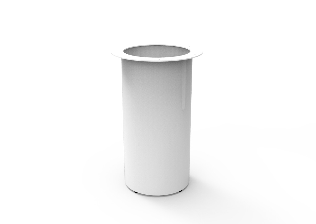 Rapidline Drum Table Base – 450mm Dia x 705mm H – White Powdercoat