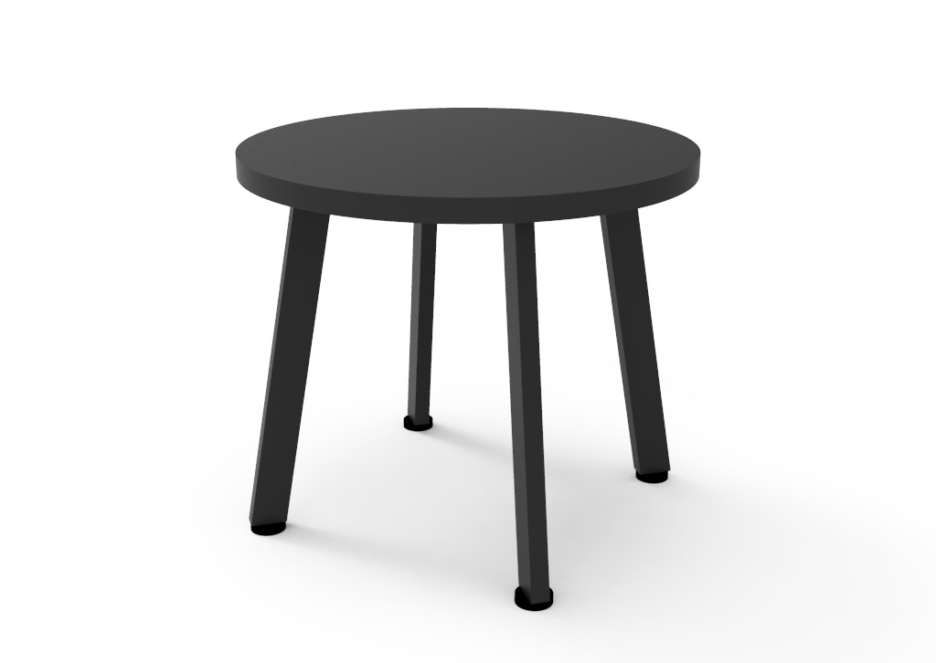 Rapidline Eternity Round Coffee Table – Black Top, Black Powdercoat Base, 500mm Dia x 450mm H
