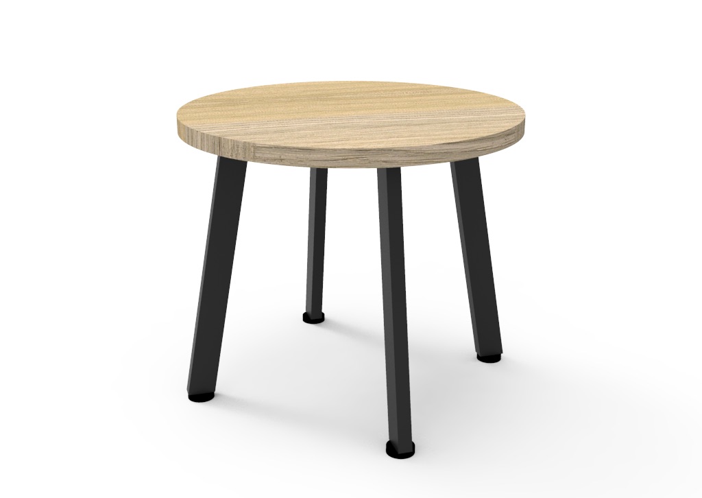 Rapidline Eternity Round Coffee Table – Natural Oak Top, Black Base | 500mm Dia x 450mm H