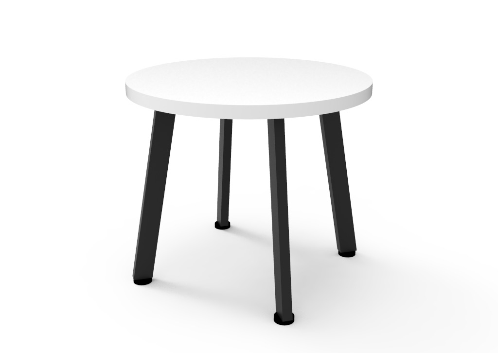 Rapidline Eternity Round Coffee Table – Natural White Top, Black Base | 500mm Dia x 450mm H