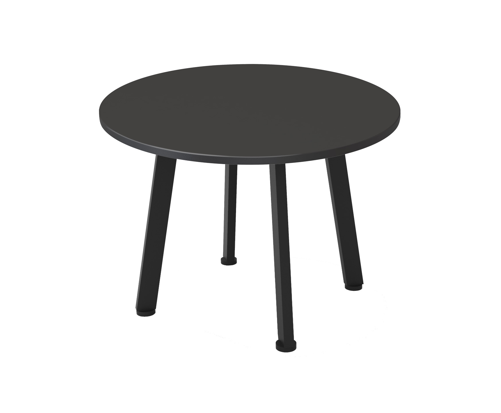 Rapidline Eternity Round Coffee Table – 600mm Dia × 450mm H, Black Top, Black Powder Coat Base