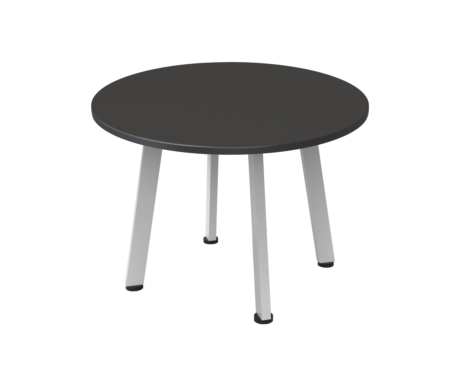 Rapidline Eternity Round Coffee Table – 600mm Dia x 450mm H | Black Top, White Powdercoat Frame