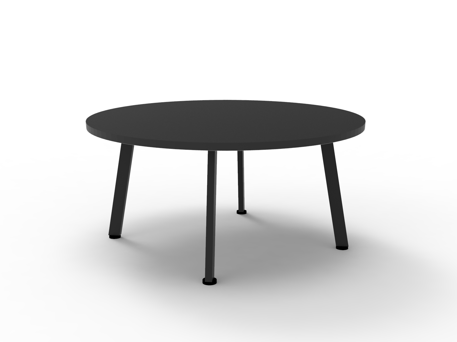 Rapidline Eternity Round Coffee Table – 900mm Black Top, Black Powdercoat Base