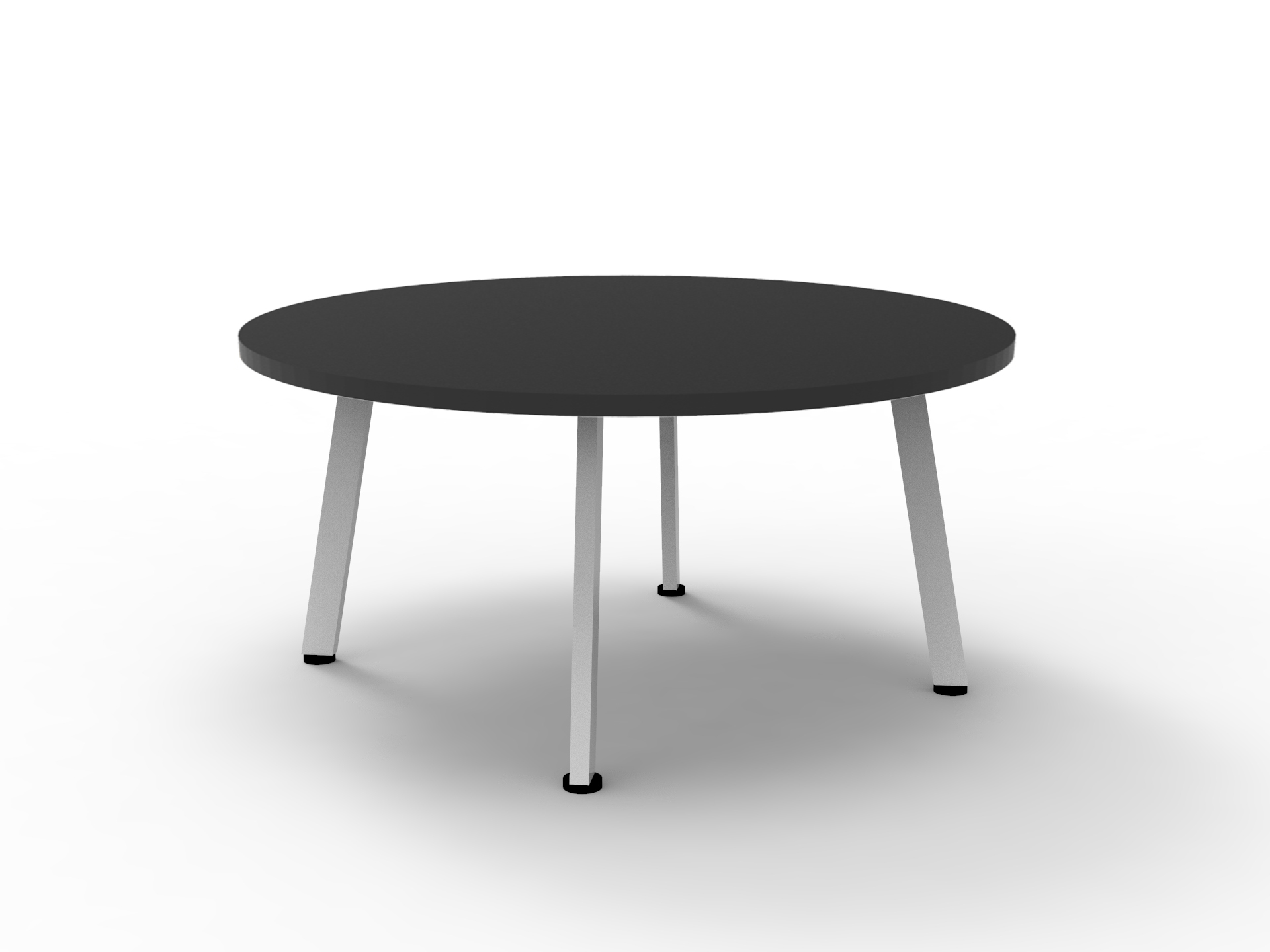 Rapidline Eternity Round Coffee Table – 900mm Black Top, White Powdercoat Base