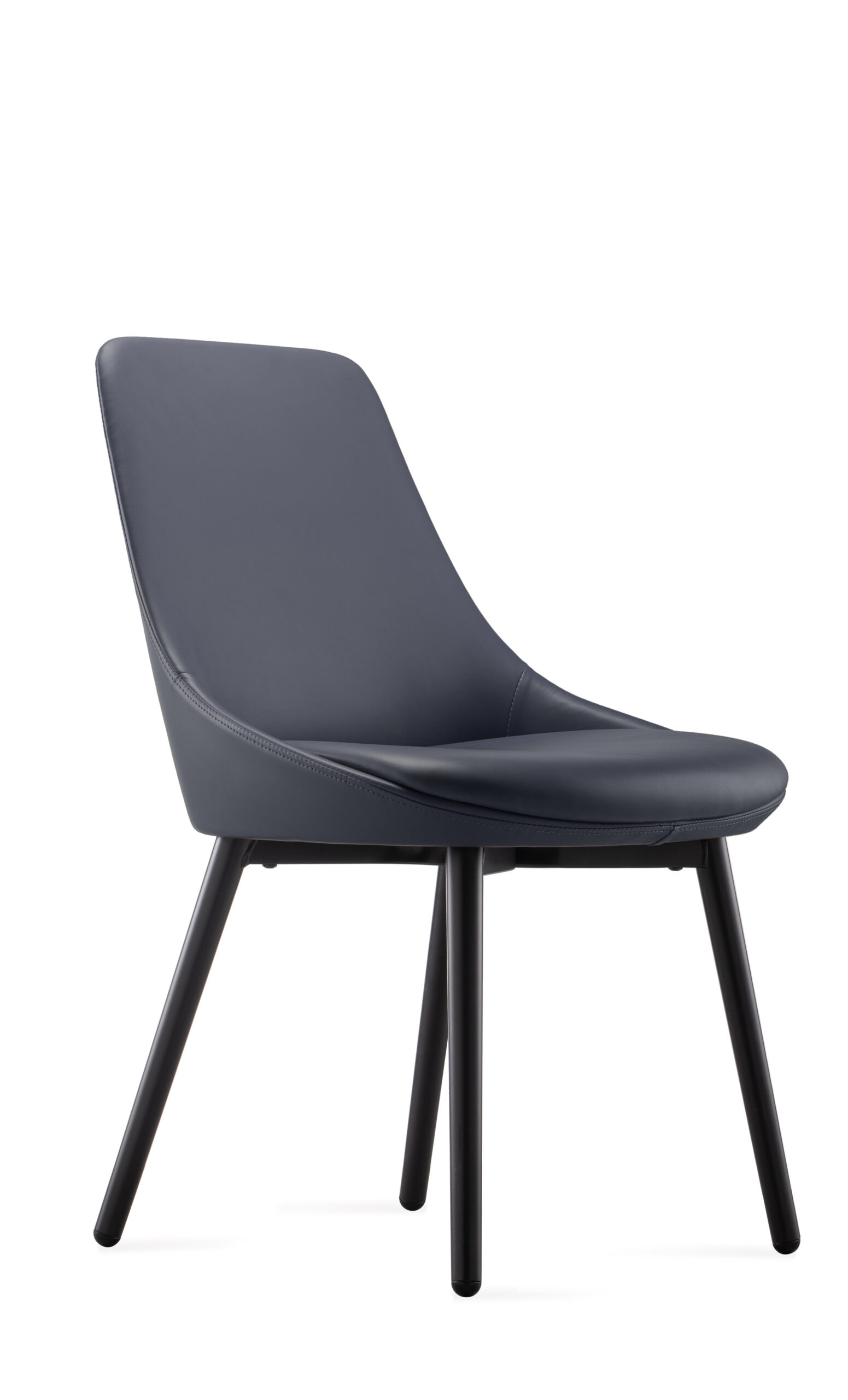 RAPIDLINE Eros Breakout Chair – French Navy PU | Steel Frame Reception Seating