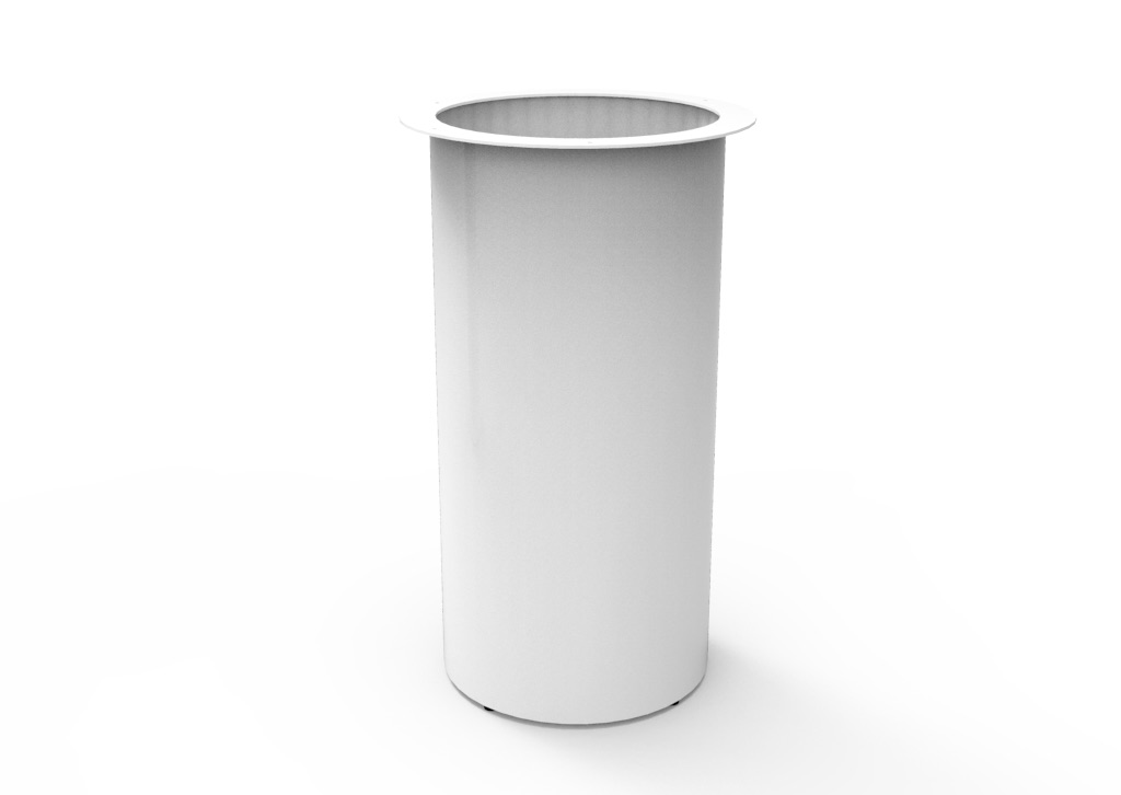 Rapidline Drum Table Base – 600mm Dia x 1025mm H | White Powdercoat