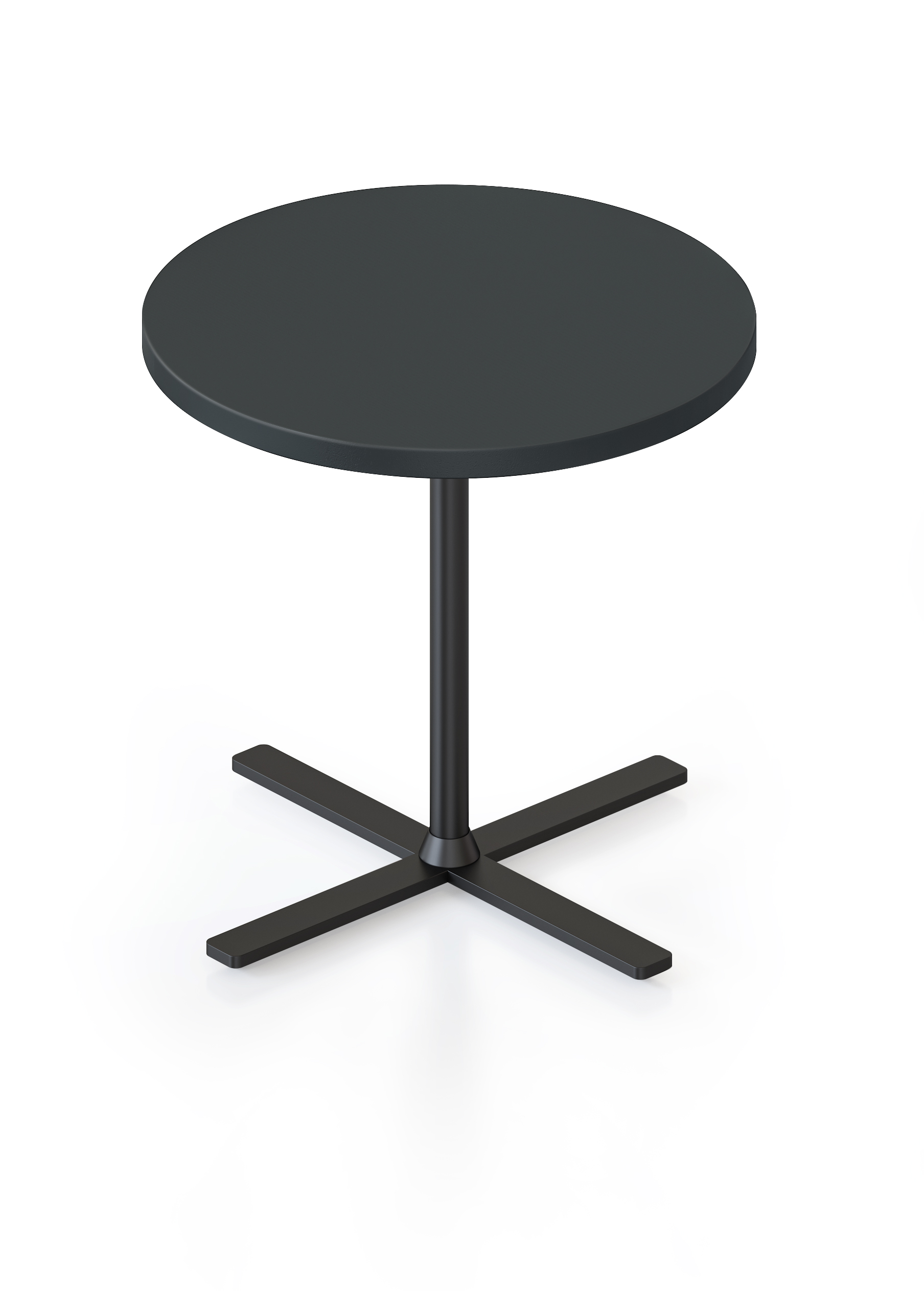 Kolo Side & Coffee Table – 500mm Dia, Black Top / Black Base | Rapidline