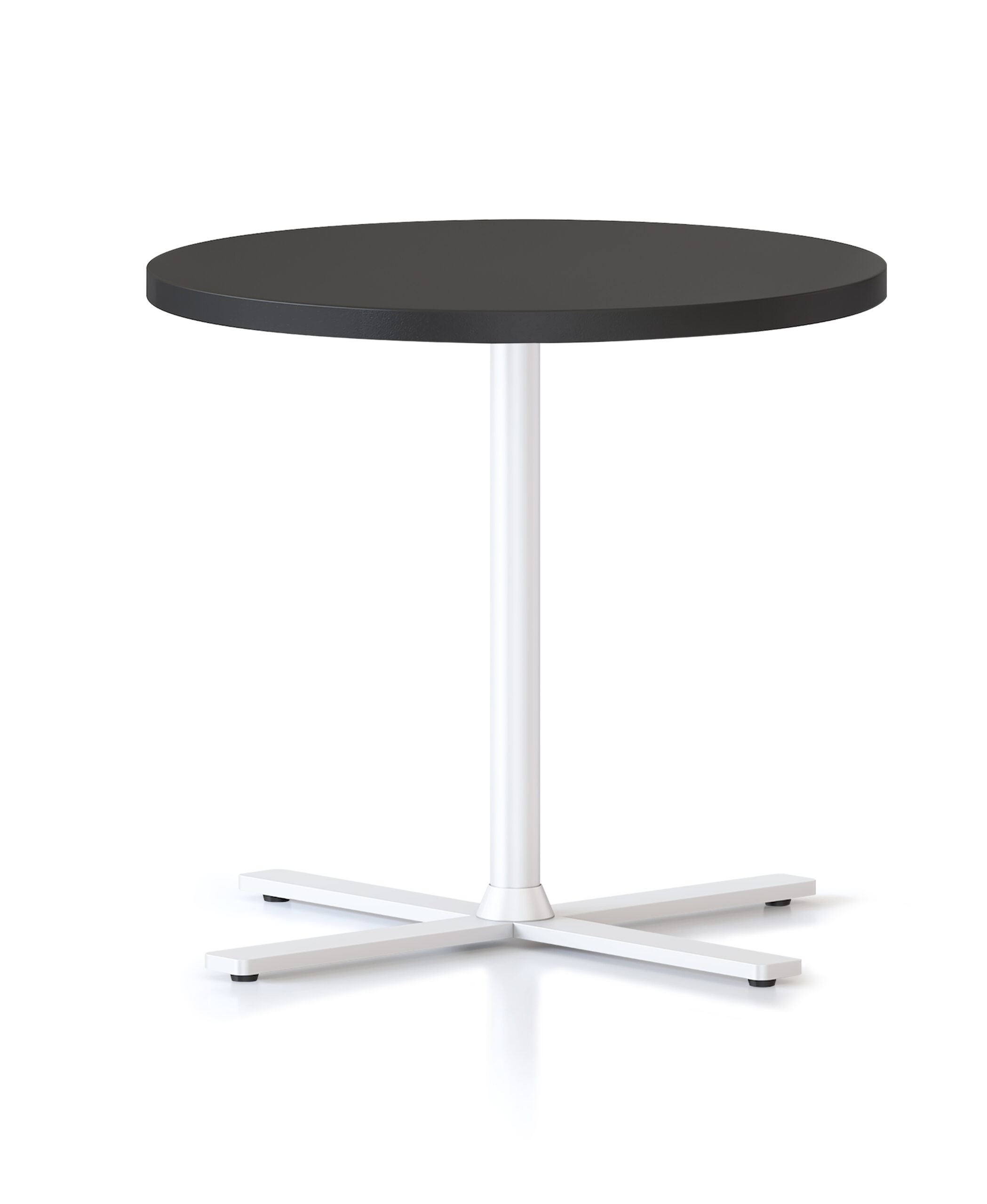 Kolo Side & Coffee Table – 500mm Dia, Black Top / White Base | Rapidline