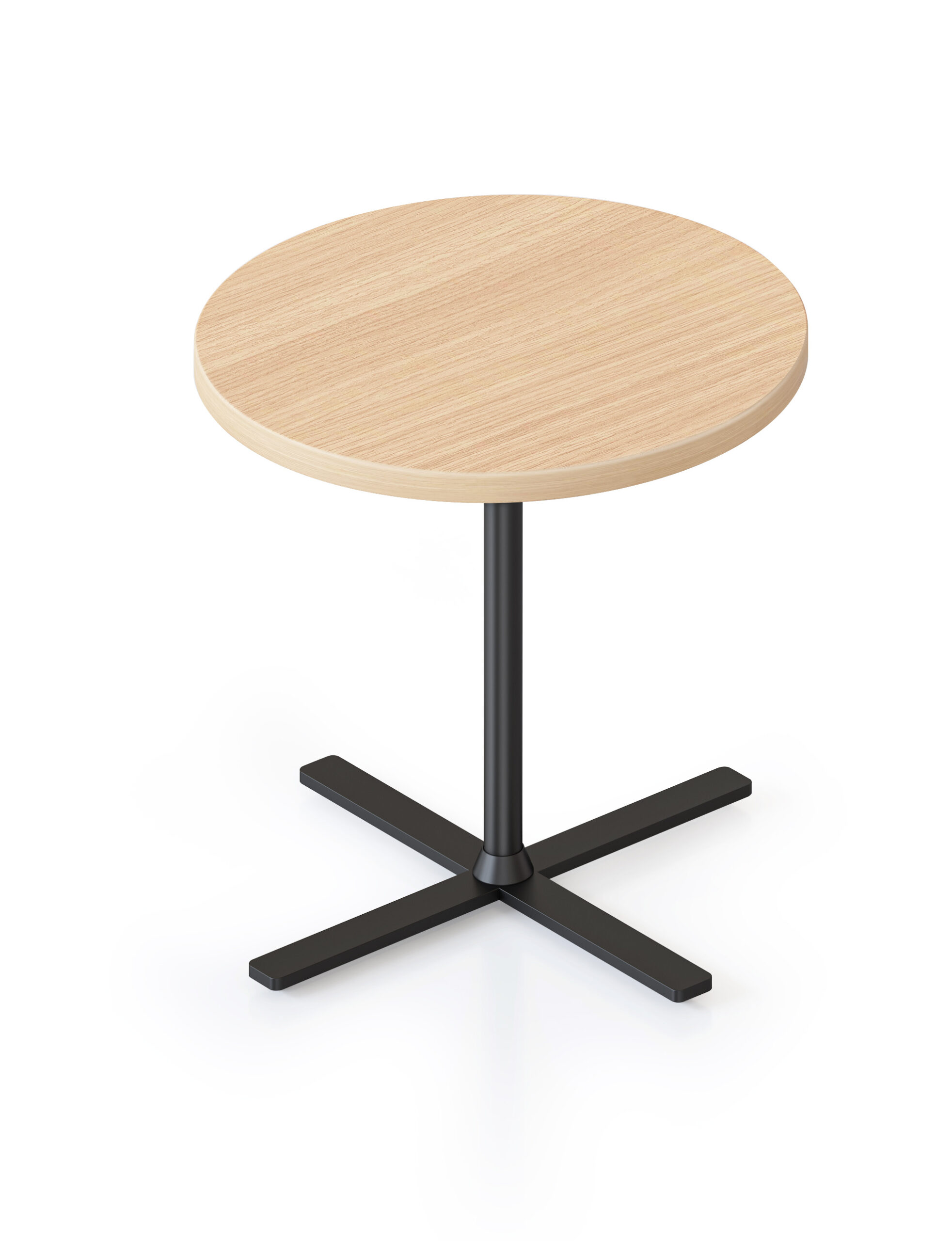 Kolo Side & Coffee Table – 500mm Dia, Natural Oak Top / Black Base | Rapidline