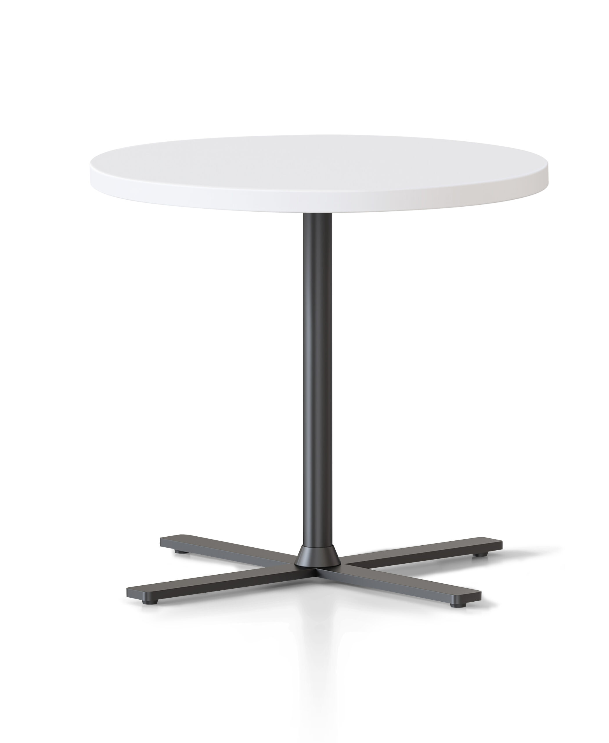 Rapidline Kolo Side Table – Natural White Top, Black Cross Base, 500mm Dia x 457mm H