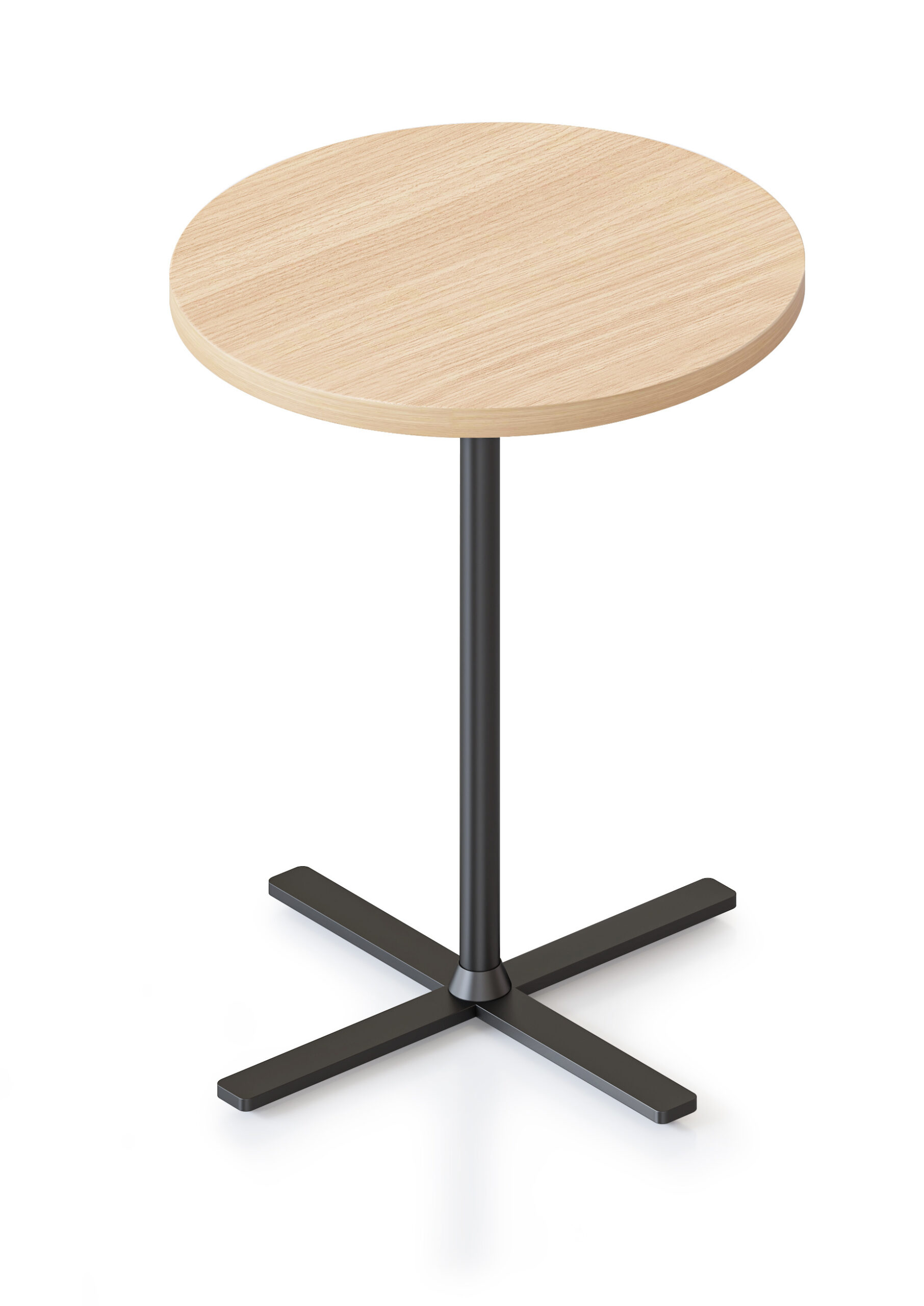 Rapidline Kolo Side & Coffee Table – Natural Oak Top, Black Base – 500mm Dia x 587mm H