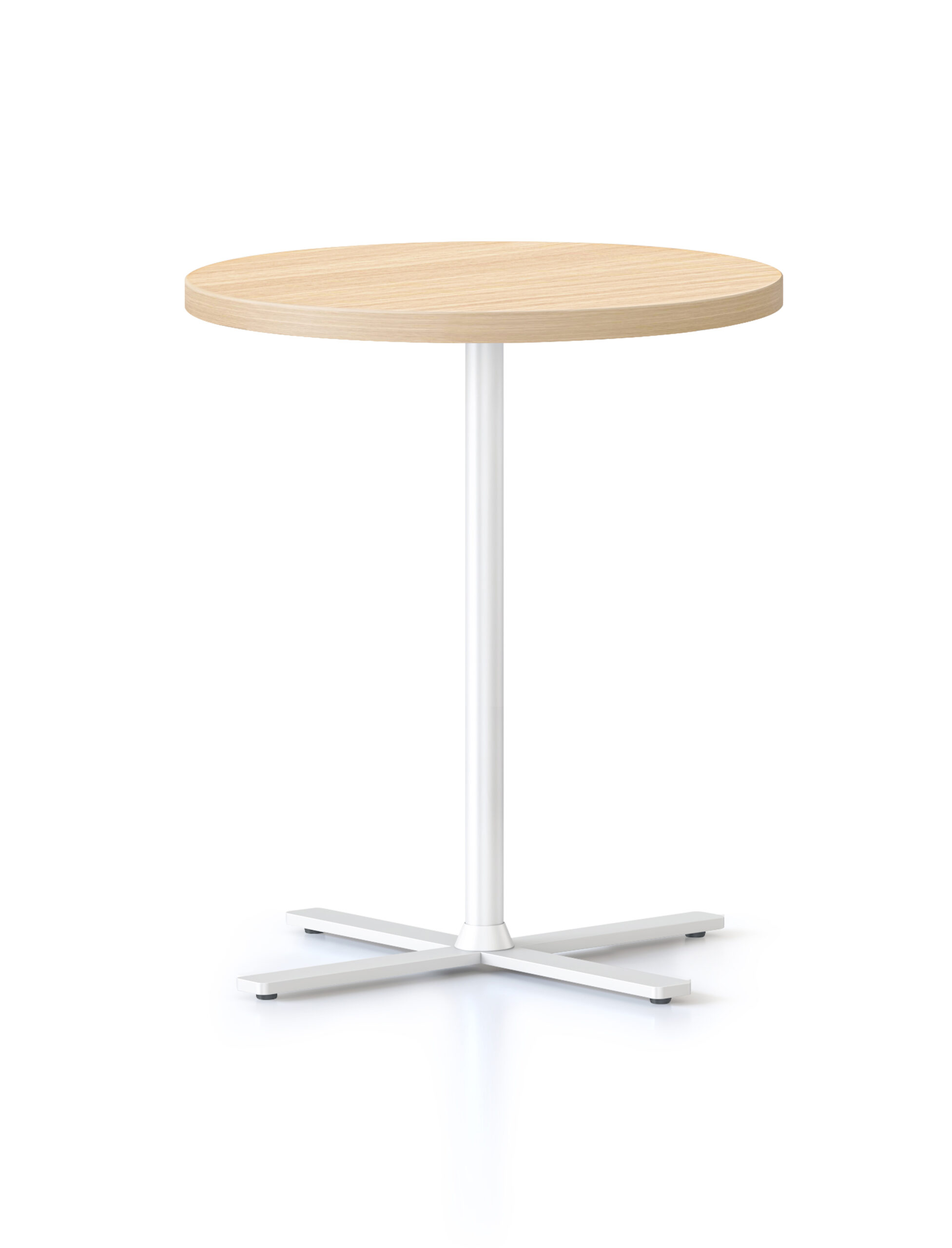 Rapidline Kolo Side & Coffee Table – Natural Oak Top, White Base – 500mm Dia x 587mm H