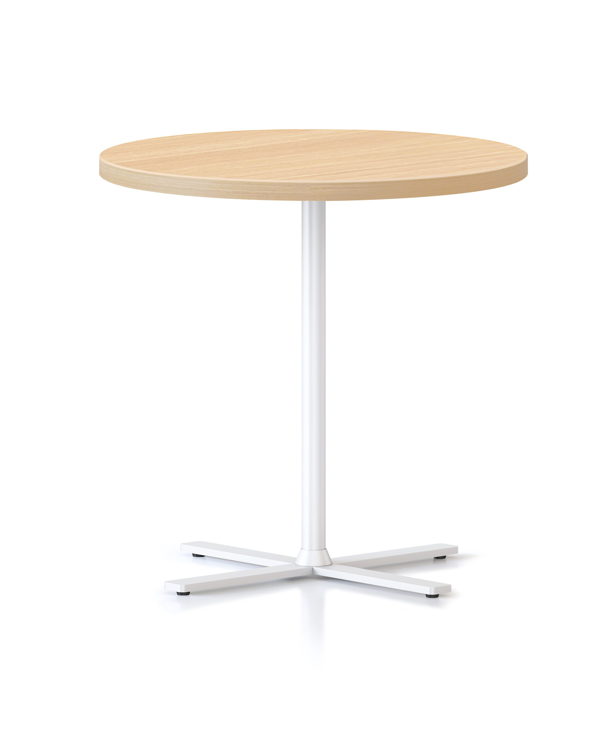Rapidline Kolo Side & Coffee Table – Natural Oak Top, White Base | 600mm Dia x 587mm H