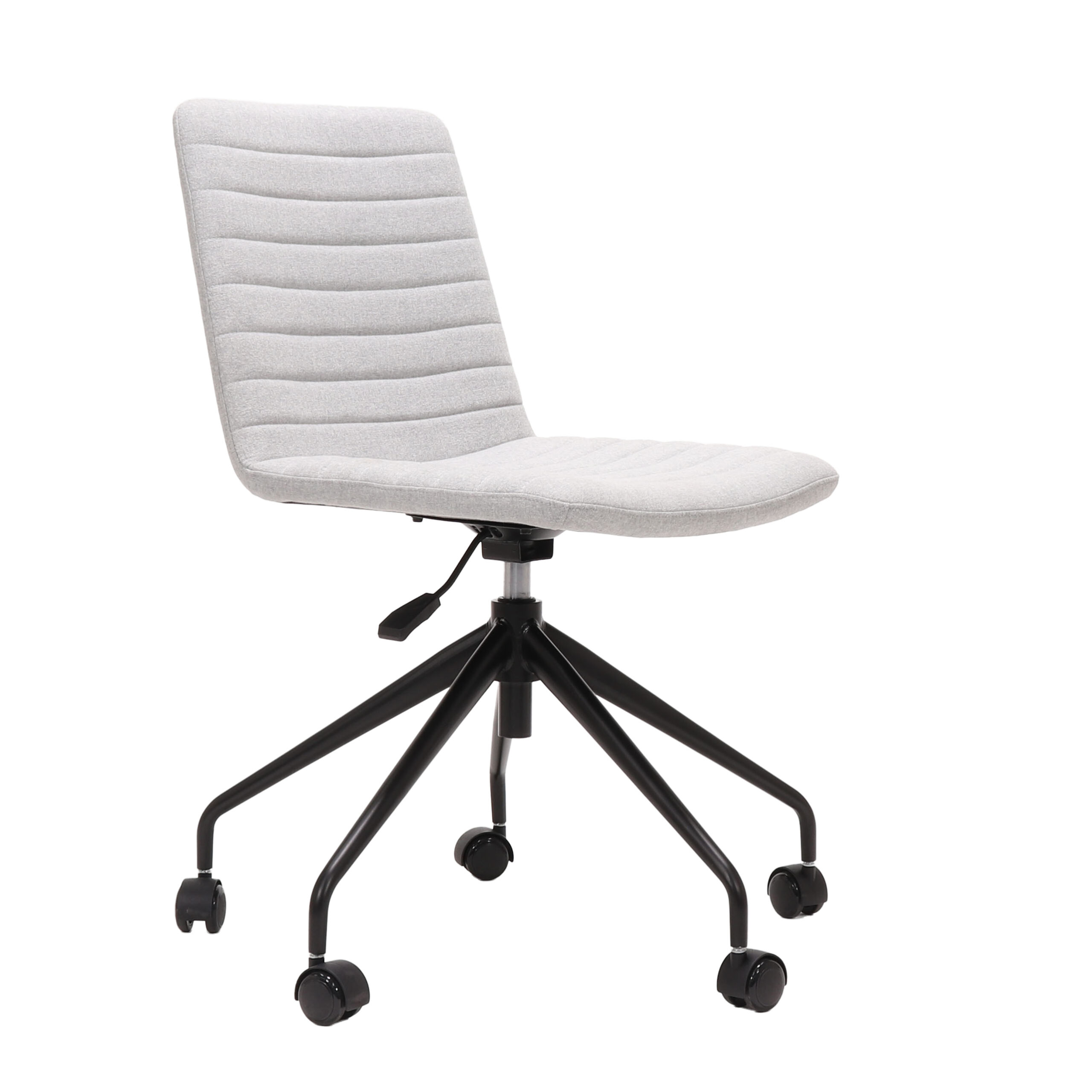 Rapidline Pixel Swivel Chair – Light Grey Fabric Seat, Black Base | No Arms
