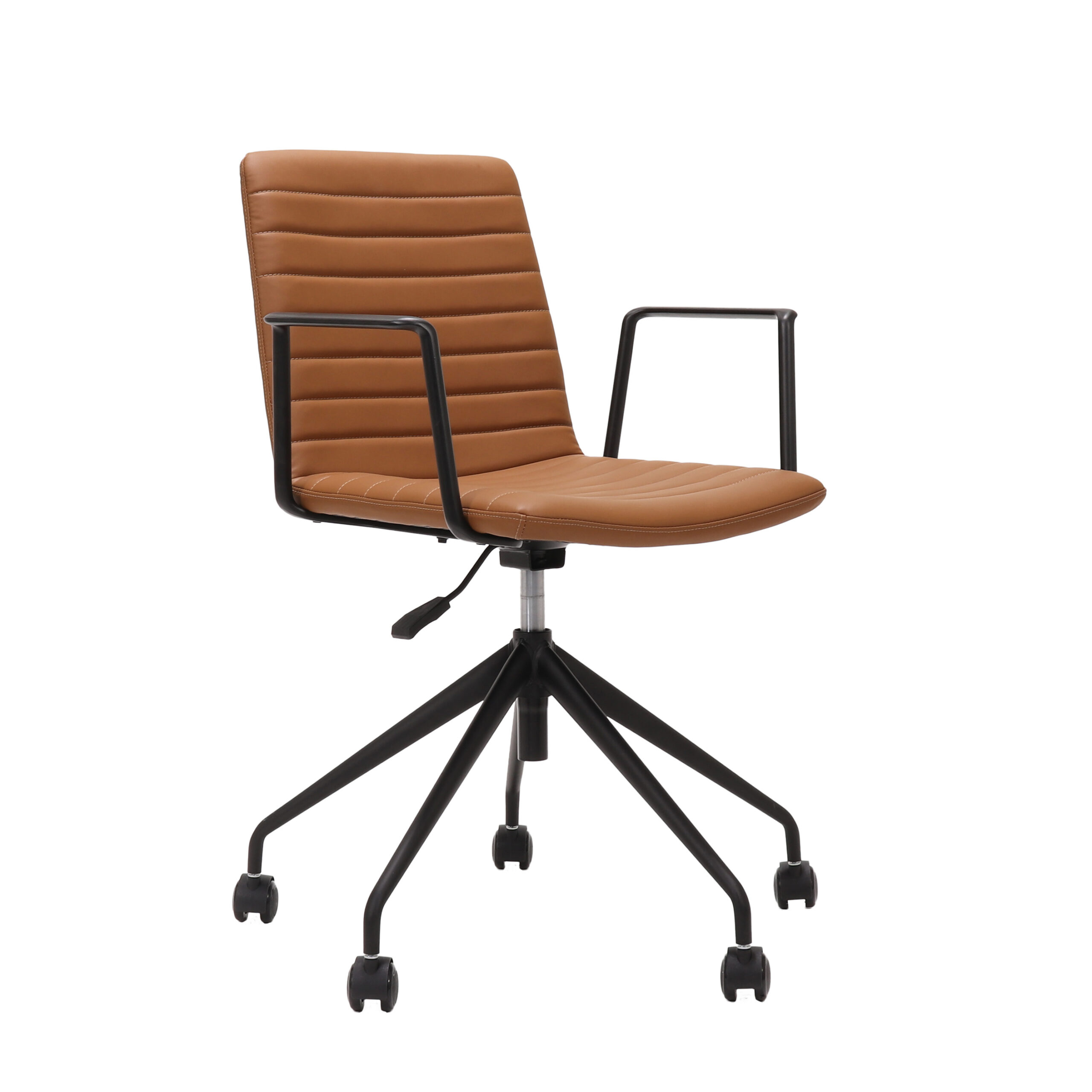 RAPIDLINE Pixel Swivel Chair – Amber PU Seat, Black P/C Base & Arms