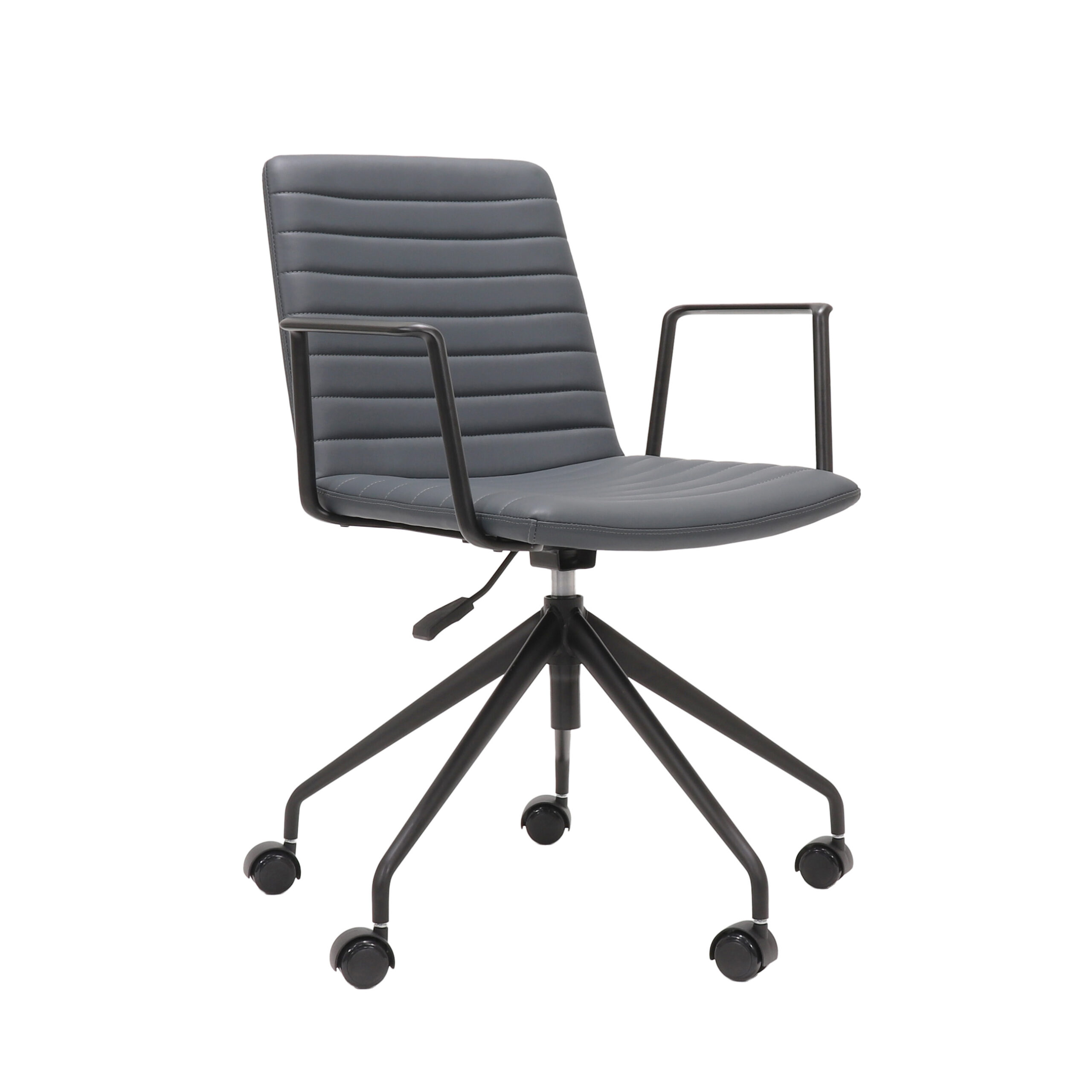 Rapidline Pixel Swivel Chair – French Navy PU Seat, Black Polycarbonate Base & Arms | 5-Year Warranty