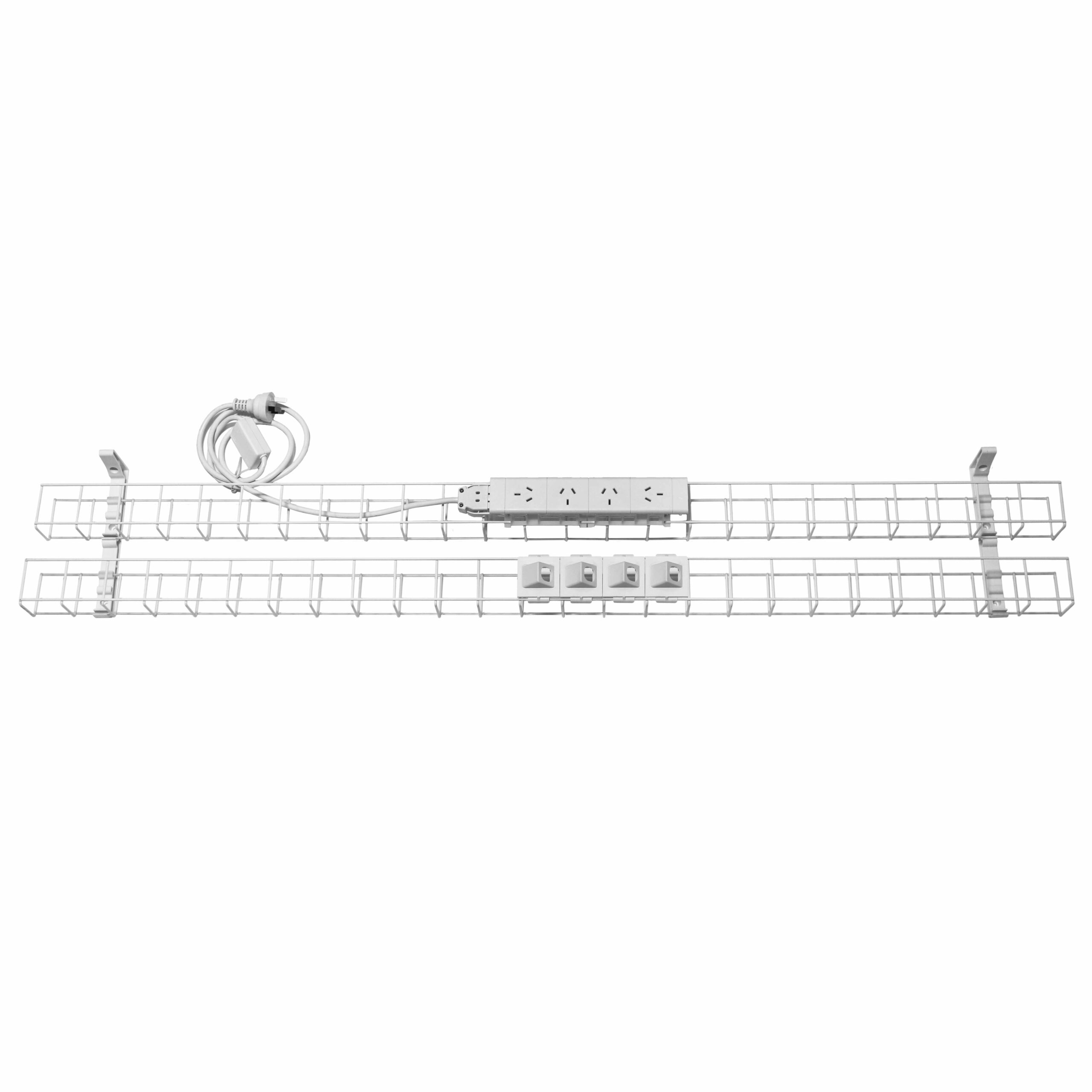 RAPIDLINE Dual Tier Cable Basket – 4 GPO + 4 Data | 1550mm | White