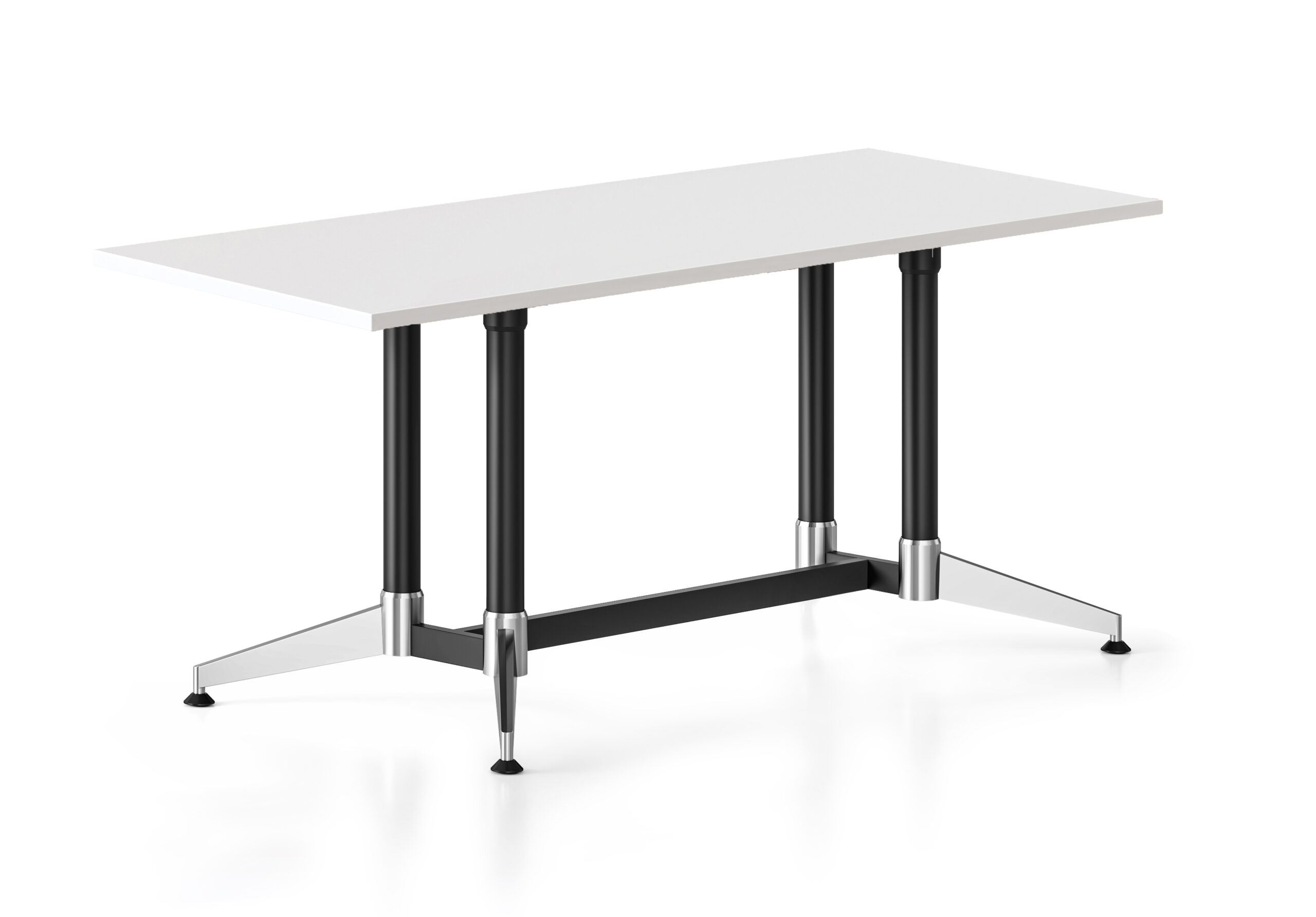 Rapidline Typhoon Meeting Table – 1500 x 750mm, Natural White Top, Black Powdercoated Frame