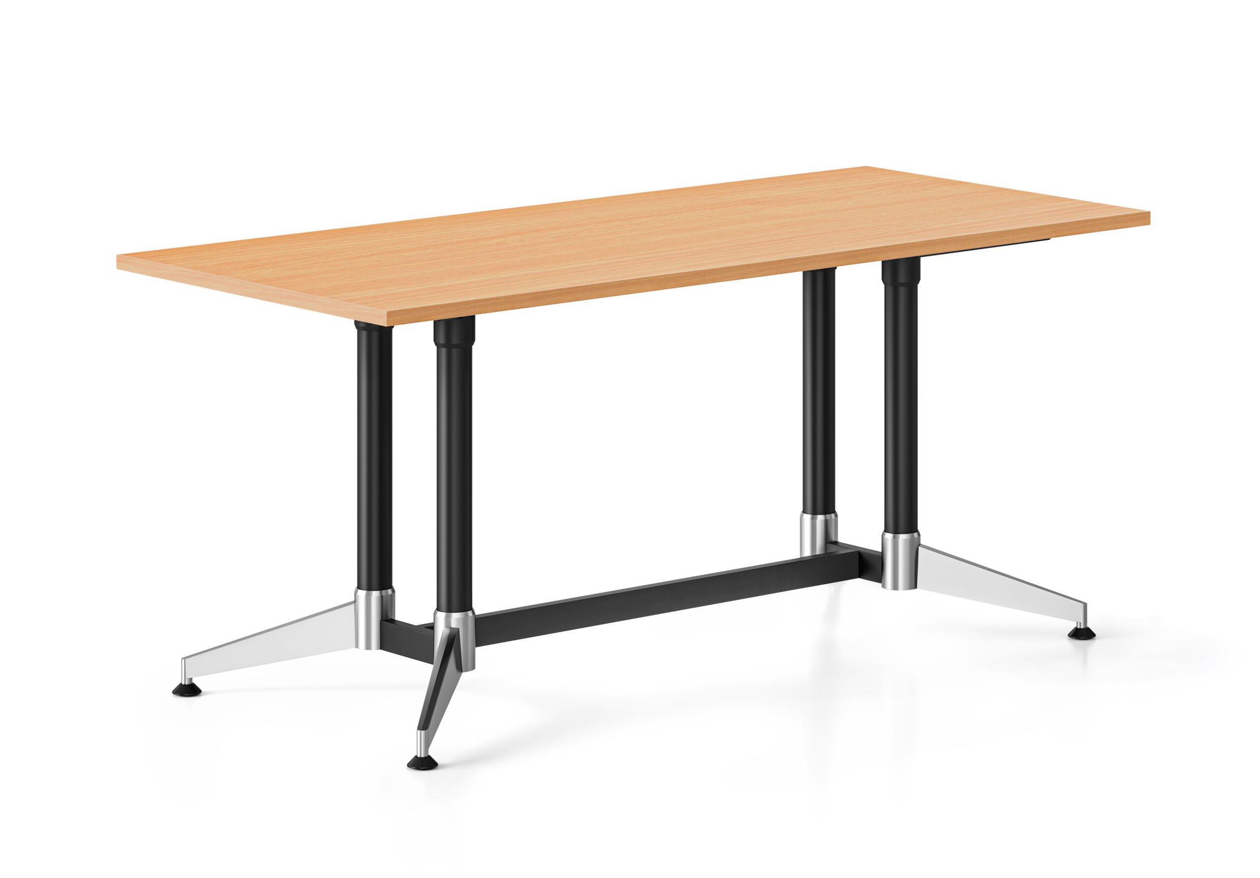 Rapidline Typhoon Meeting Table – 1800 x 750mm, Beech Top, Black Powdercoated Frame