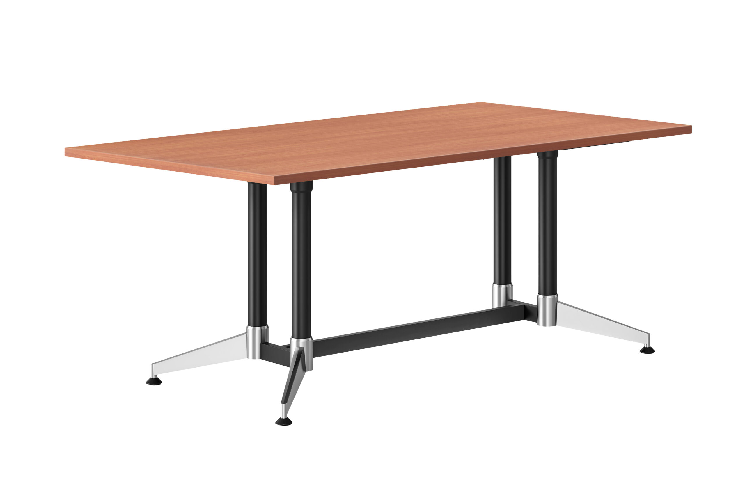 Rapidline Typhoon Meeting Table – 1800 x 750mm, Cherry Top, Black Powdercoated Frame