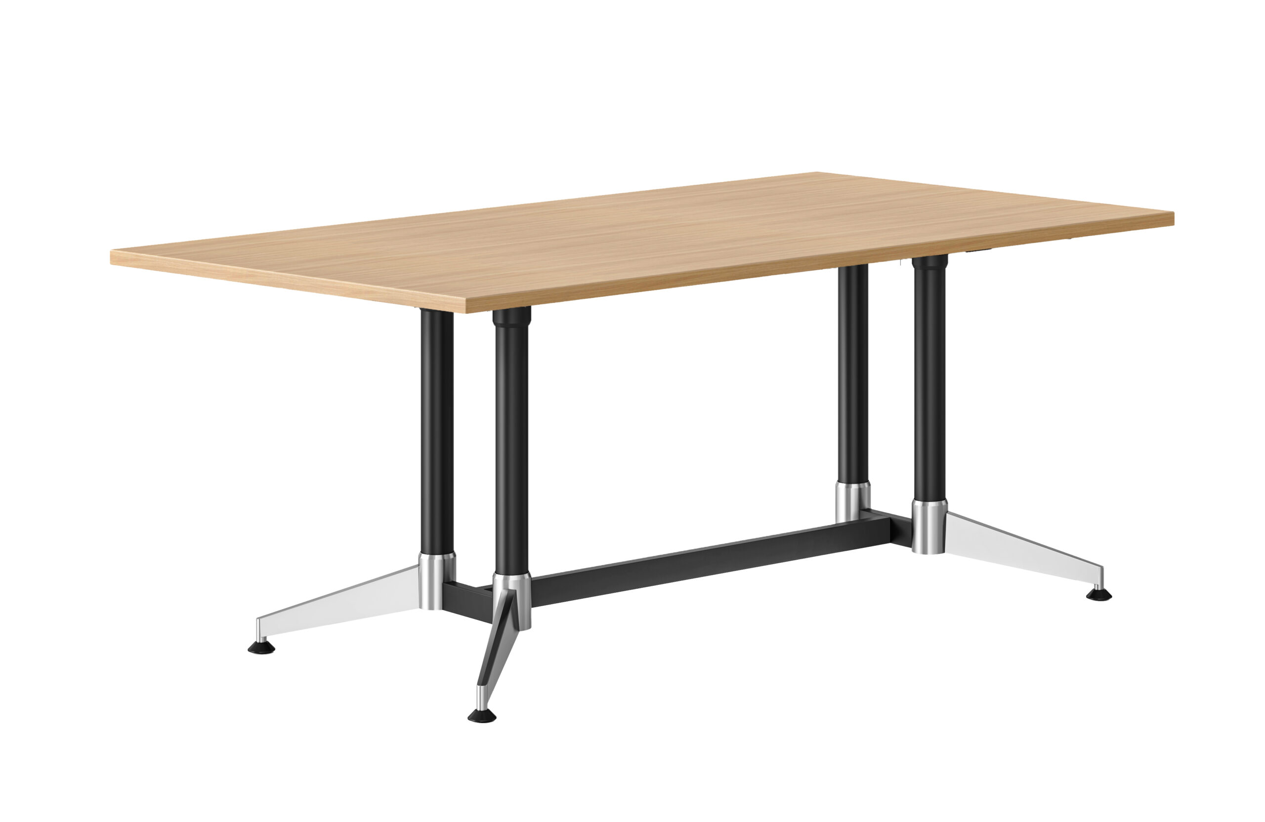 Rapidline Typhoon Meeting Table 1800mm x 750mm | Natural Oak Top, Black Powdercoated Frame