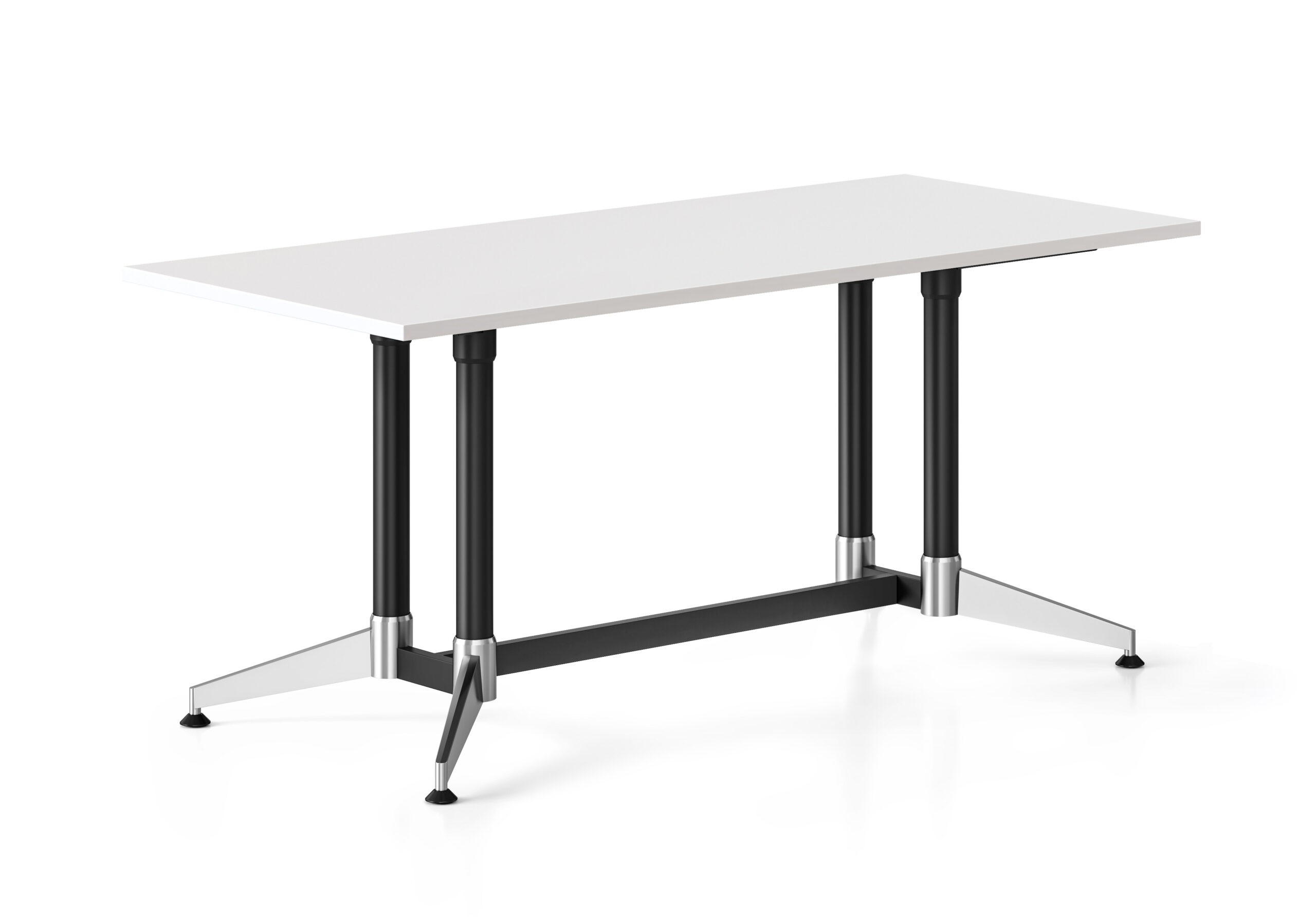 Rapidline Typhoon Meeting Table 1800mm x 750mm | Natural White Top, Black Powdercoated Frame