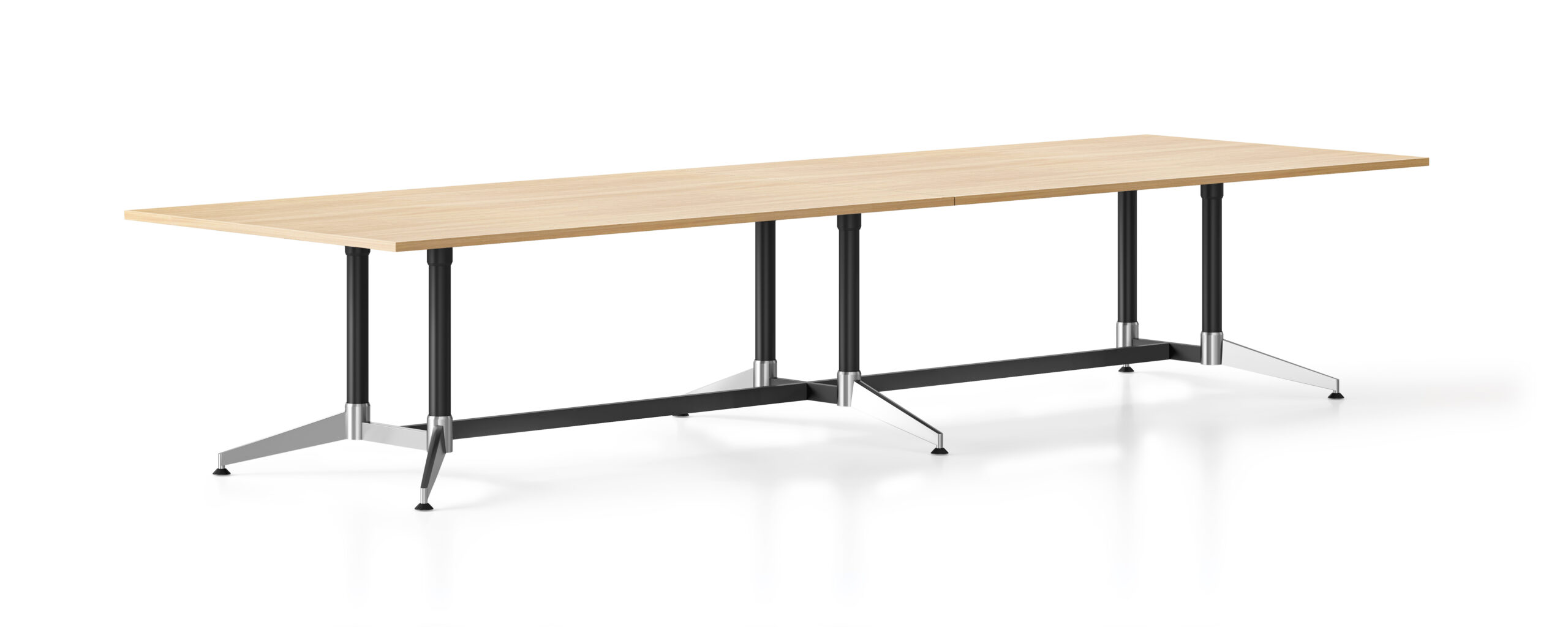 Rapidline Typhoon Meeting & Boardroom Table – 4000 x 1200mm – Natural Oak Top