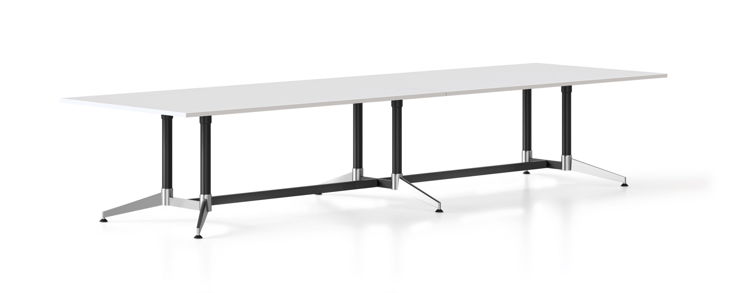 Rapidline Typhoon Meeting & Boardroom Table – 4000 x 1200mm – Natural White Top