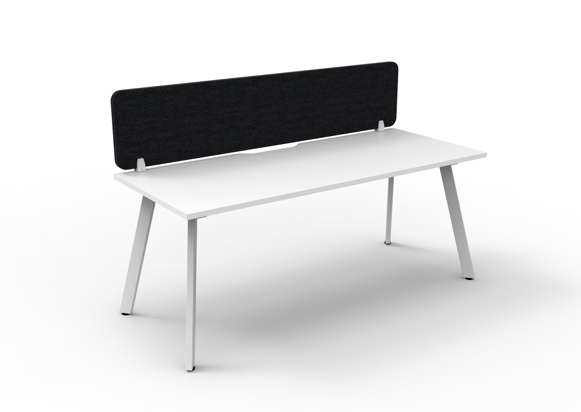 Rapidline Eternity Single Sided Workstation | Standalone Desk 1800mm x 750mm | White Top, White Base, Black Screen