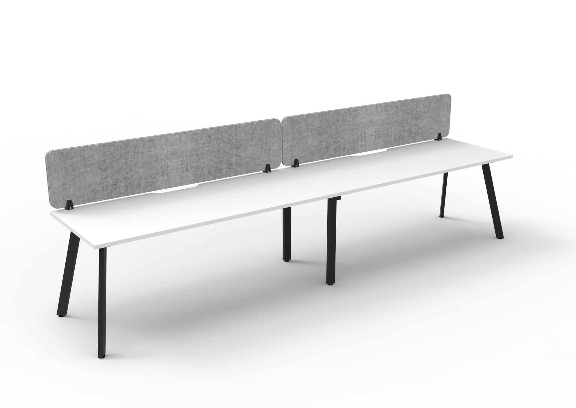 Rapidline Eternity Single Sided Workstation | 1200mm x 750mm | White Top, Black Base, Marble Grey Screen