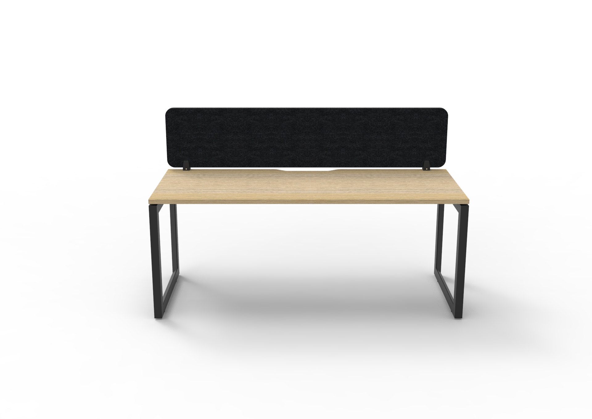 Rapidline Infinity Standalone Desk – 1800×750mm, Natural Oak Top, Black Satin Base, Black PET Screen
