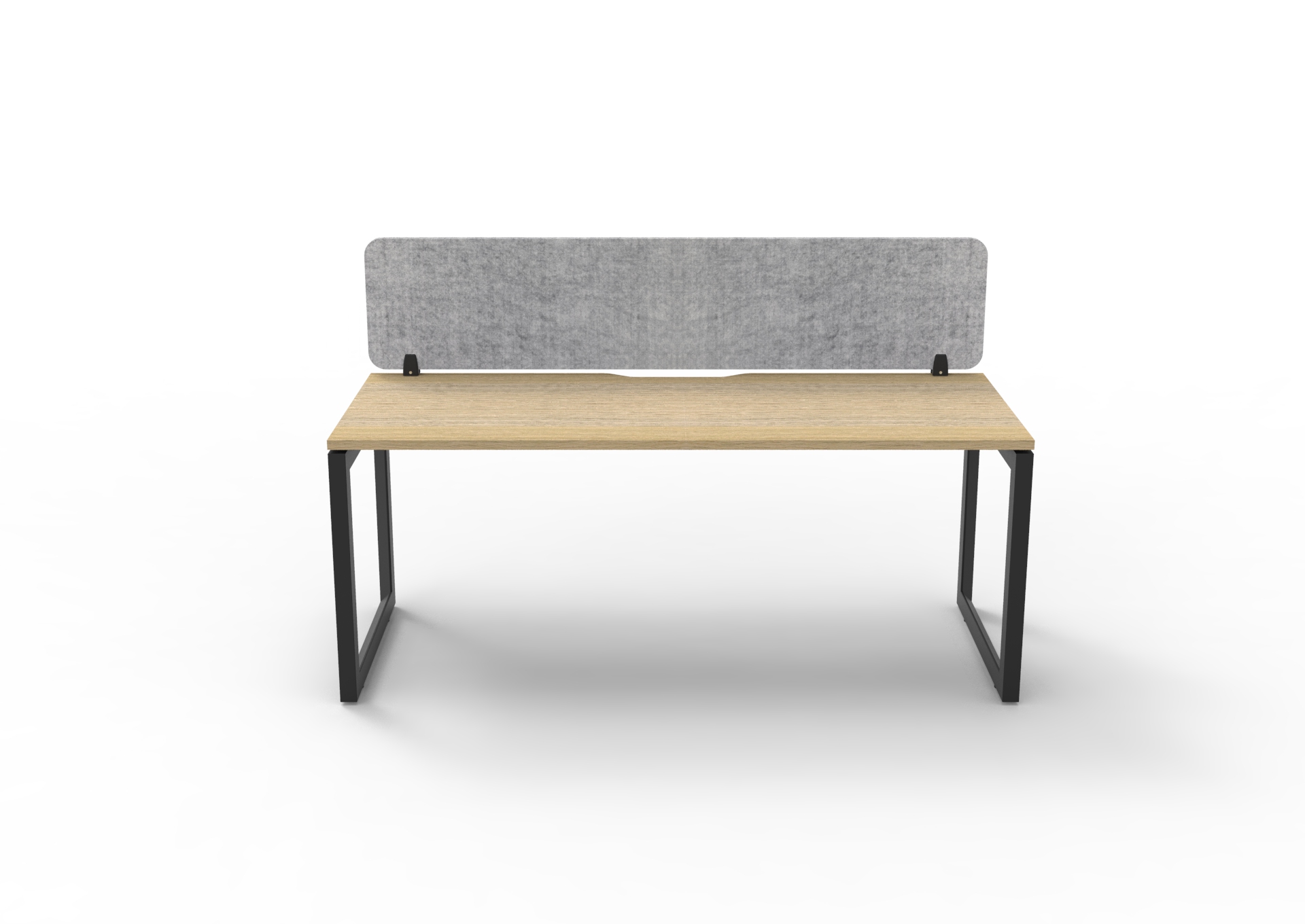 RAPIDLINE Infinity Standalone Desk – 1200×750mm, Natural Oak Top, Black Satin Base, Marble Grey Eco Panel Screen