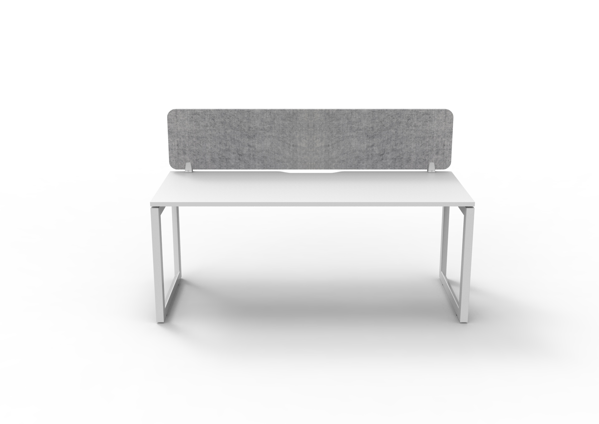 Rapidline Infinity Standalone Desk – 1500×750mm, Natural White Top, White Satin Base, Marble Grey PET Screen