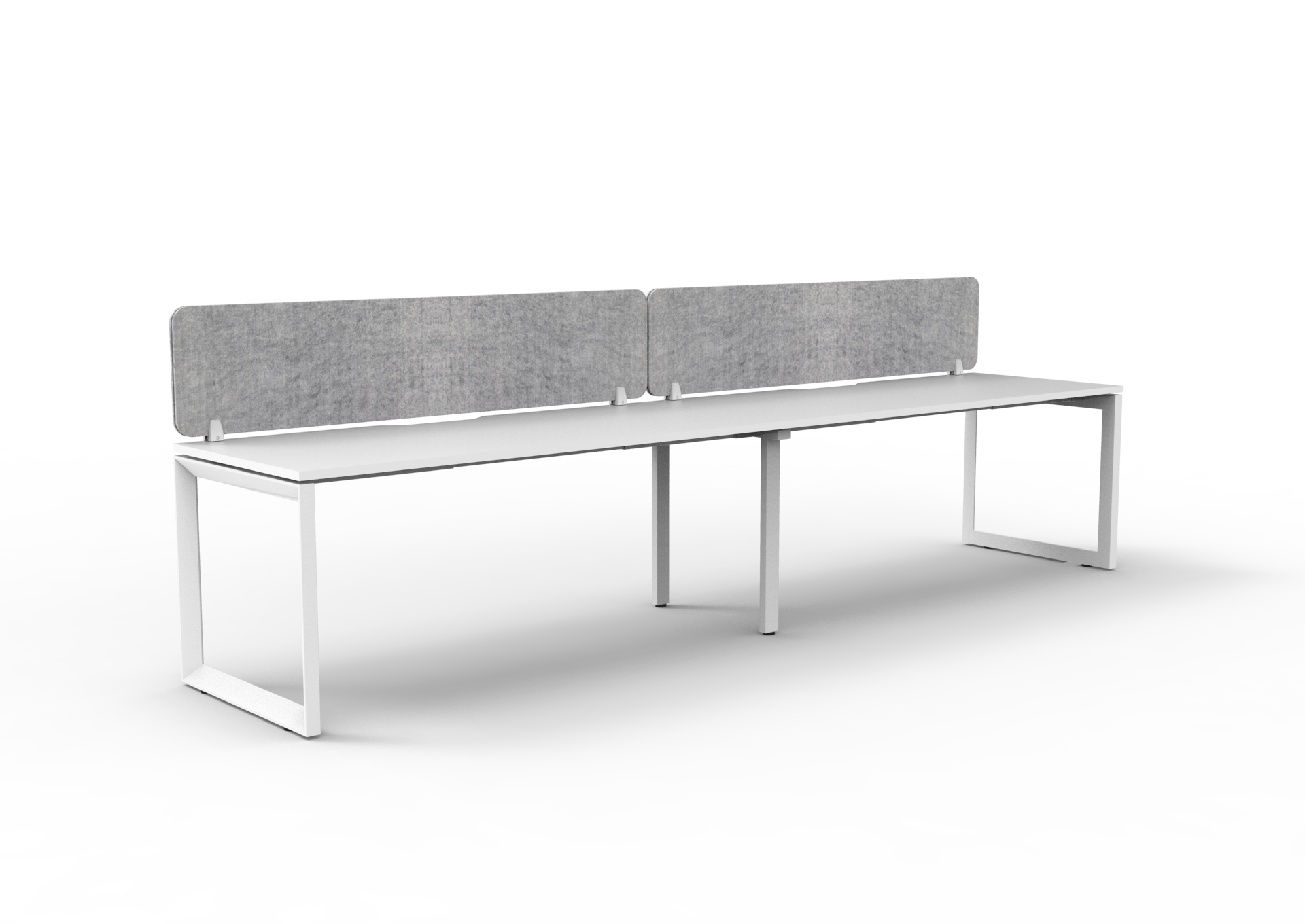 Rapidline Infinity 2-Person Workstation | 1500×750mm | Natural White Top, White Satin Base, Marble Grey PET Screen