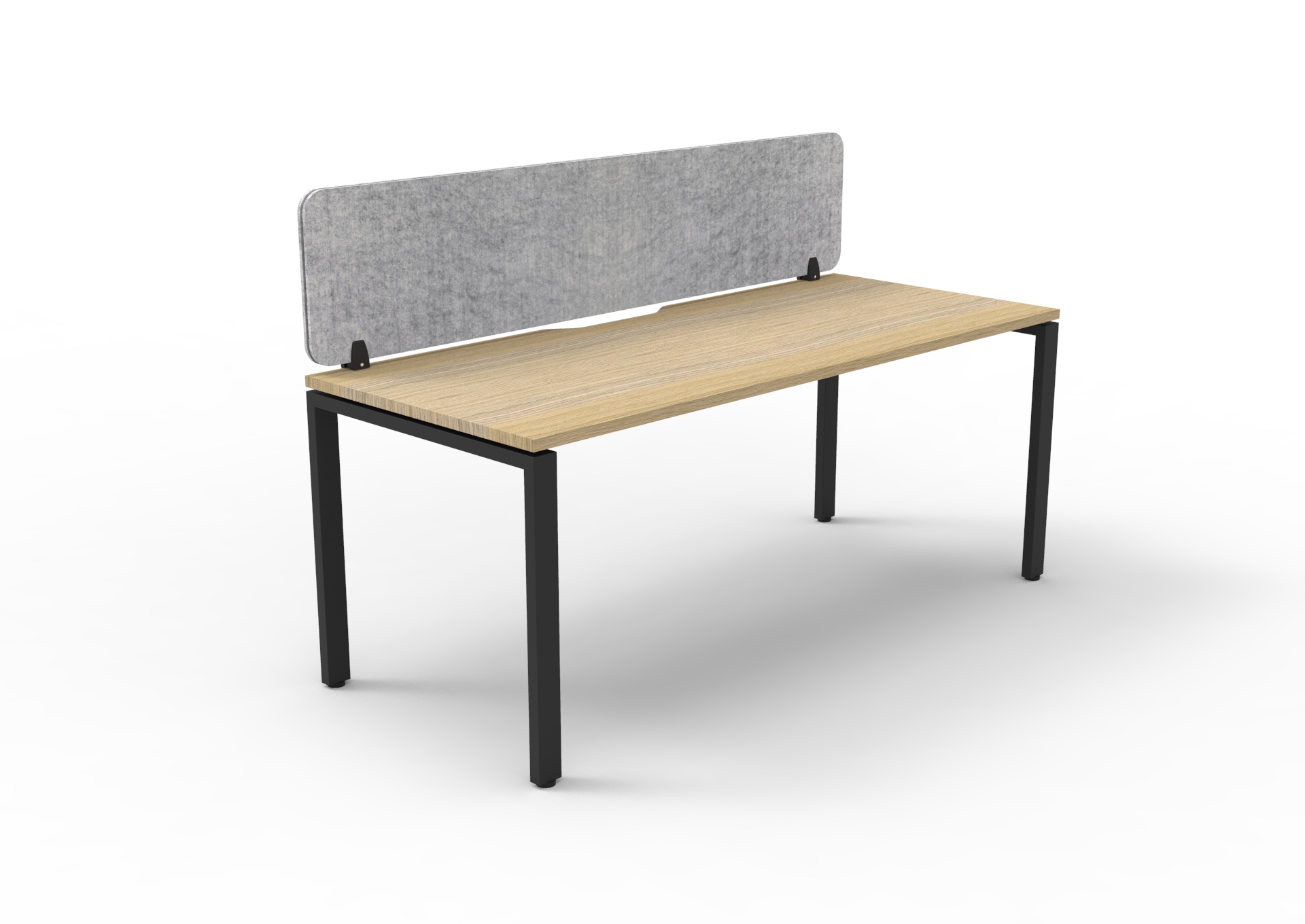 Rapidline Infinity Single-Sided Profile Leg Desk – 1800×750mm, Natural Oak Top, Black Satin Base, Marble Grey PET Screen